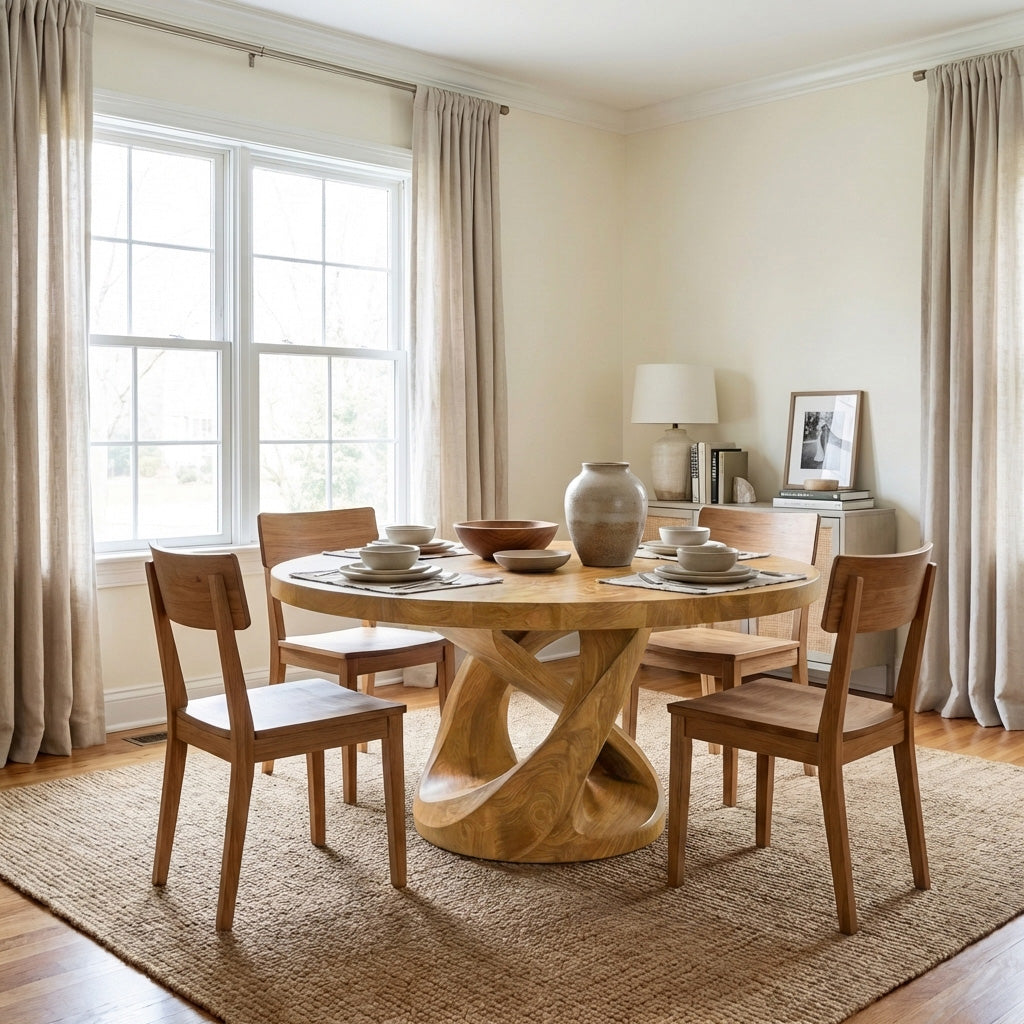 Modern Pedestal Dining Table For Dining Room Furniture RTTHHNDN064