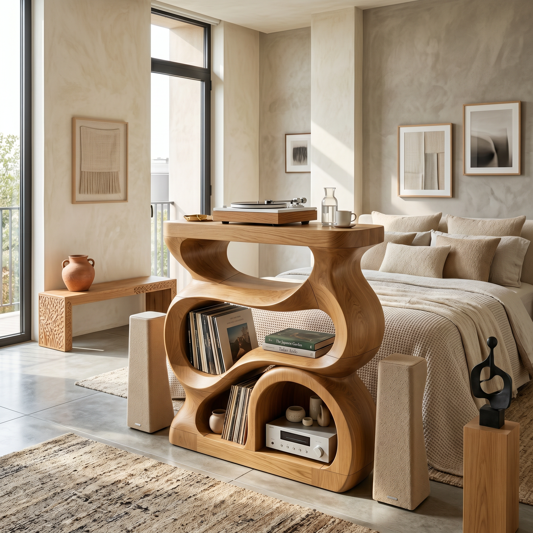 Modern Turntable Stand With Storage For Living Room SILDTTNRPT029