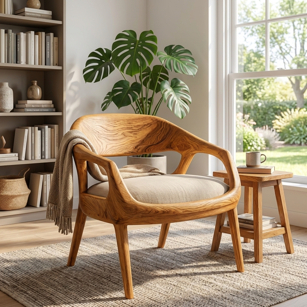 Mid Century Wooden Chair For Living Room Area RTTHTTACC025