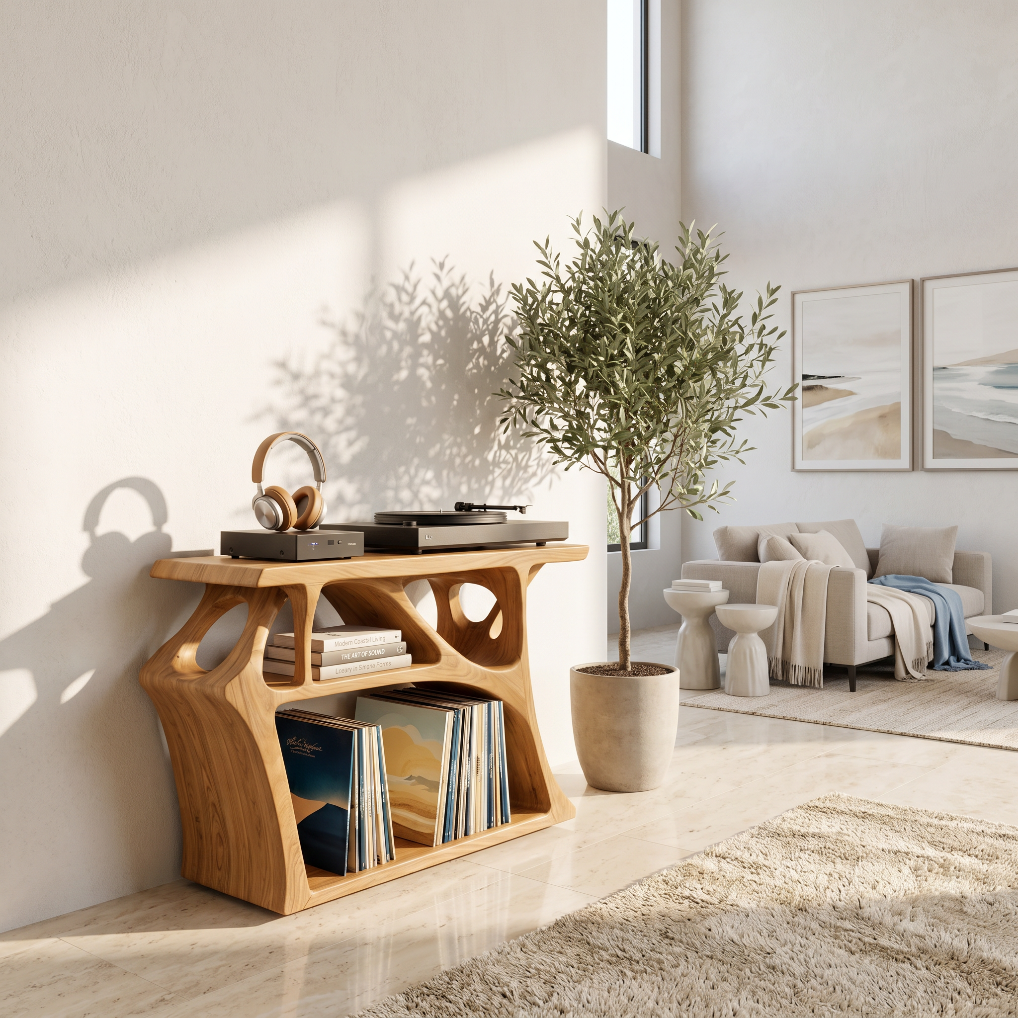 Mid Century Record Stand Living Room Decor Essential SILDTTNRPT009