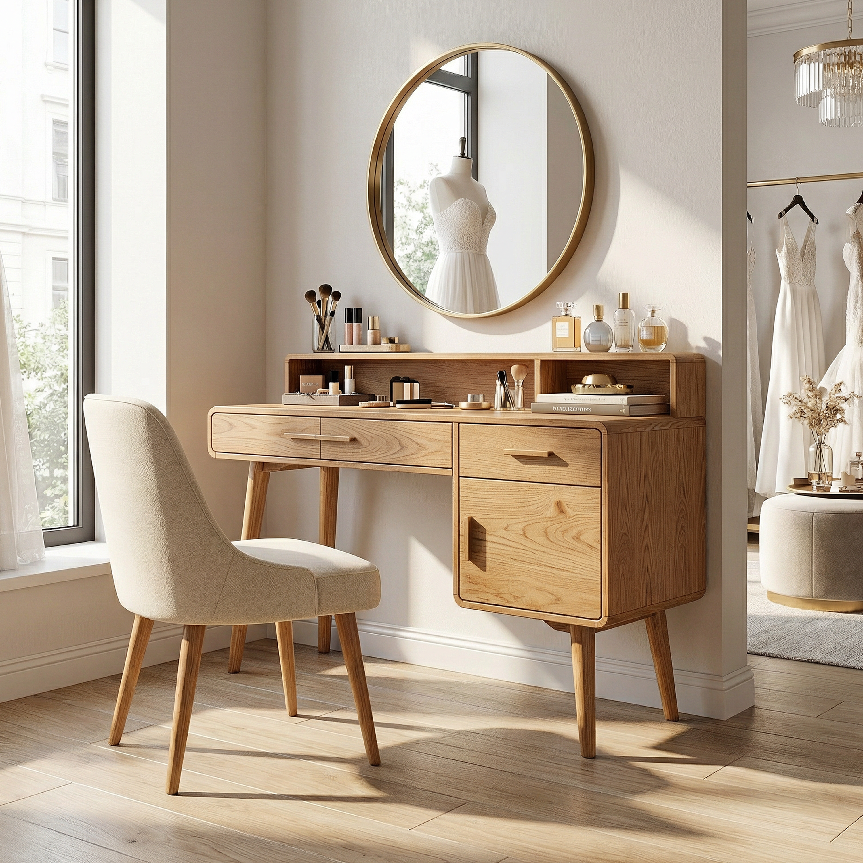 Contemporary Makeup Vanity Dressing Area Beauty Space Personal Area SILDTTRMV019