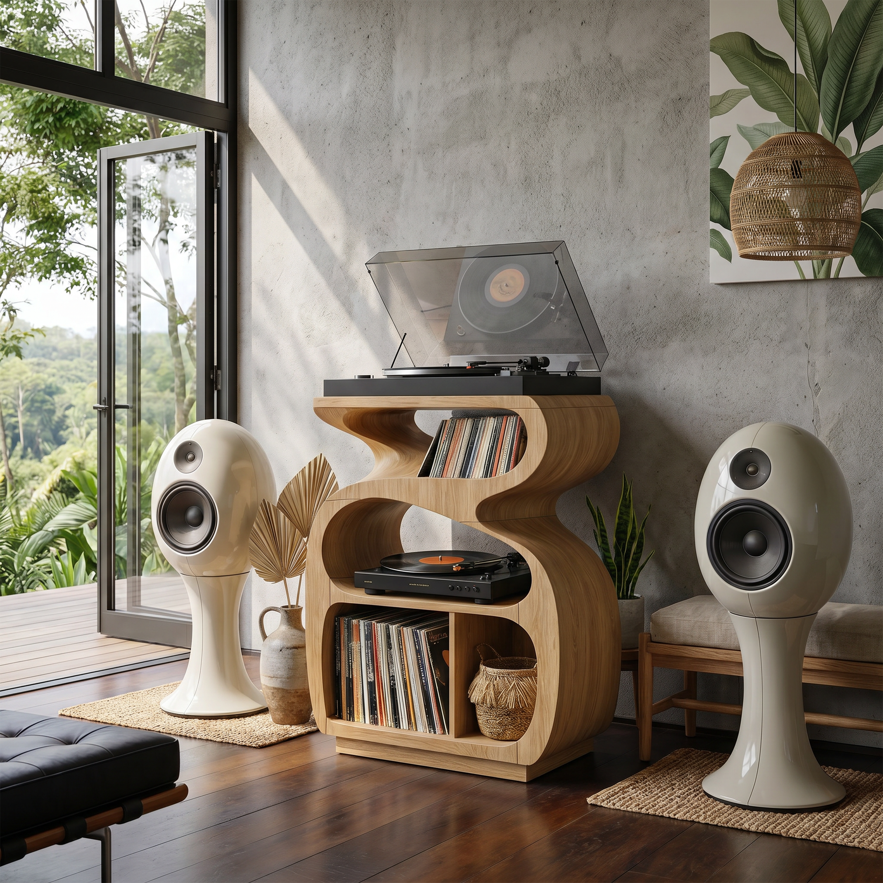 Modern Music Console Stand For Living Room Interior SILDTTNRPT039