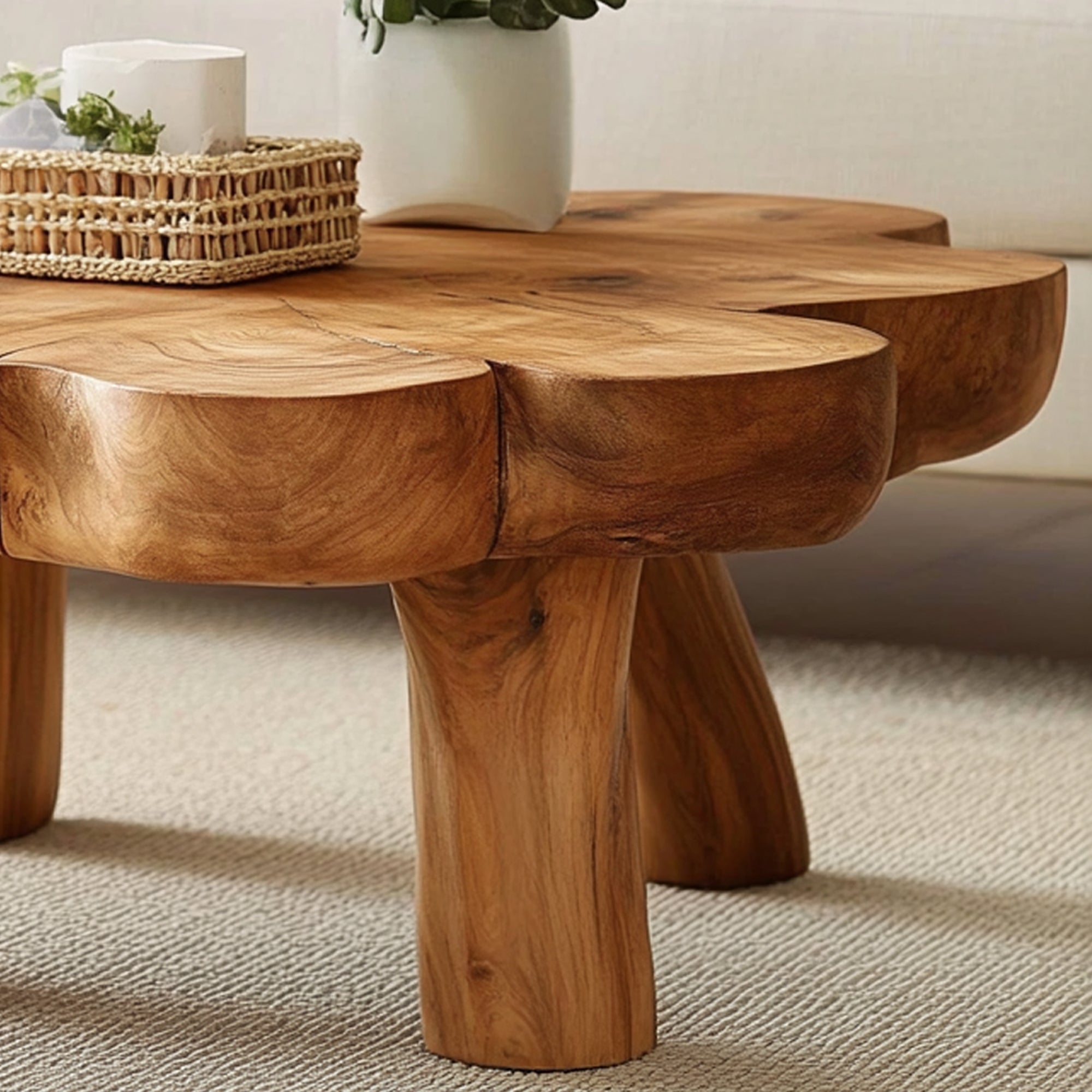 Handcrafted Coffee Table With Solid Wood Elegance SILDTCF004