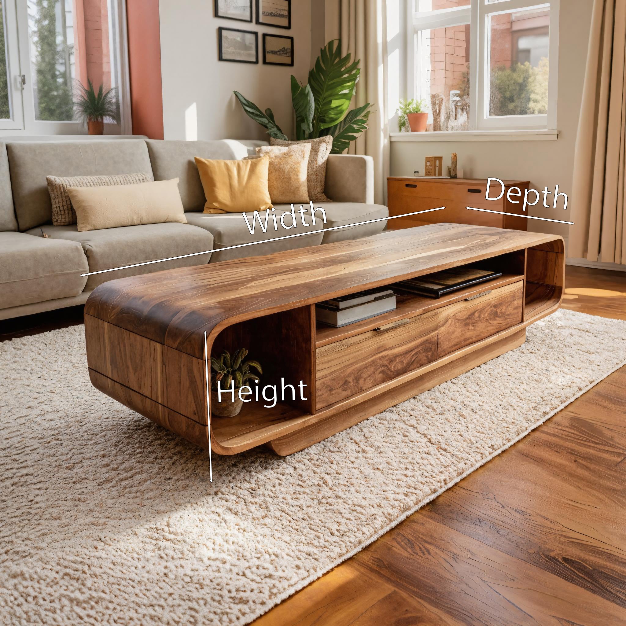 Modern Coffee Table With Storage Drawers For Living Room SITHHNCF020