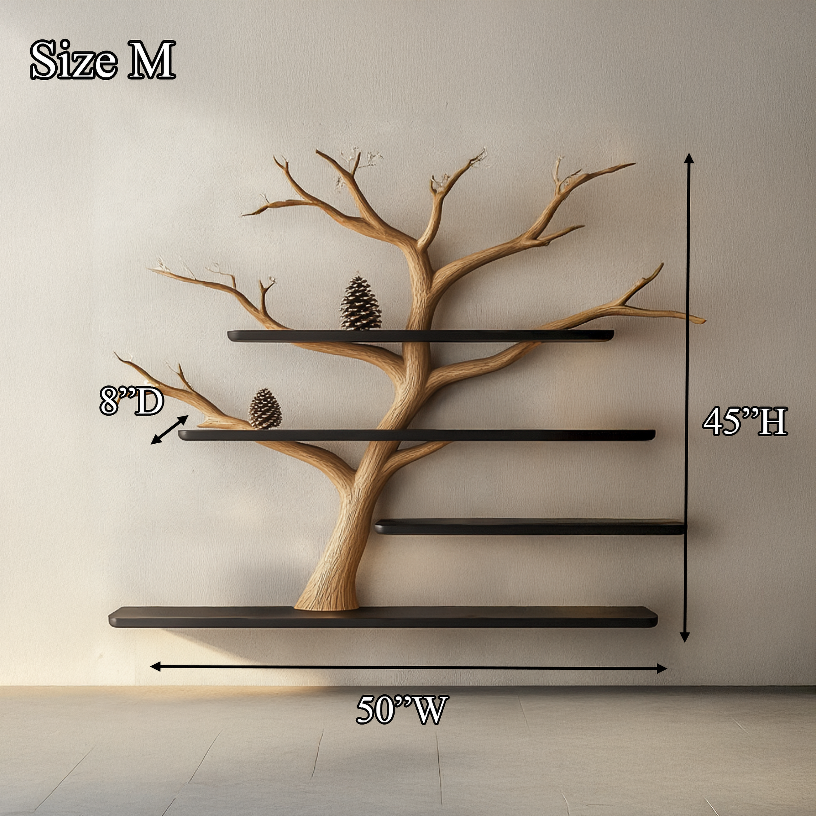 Rustic Tree Wall Shelf Christmas Accent Home SINLSATBS101