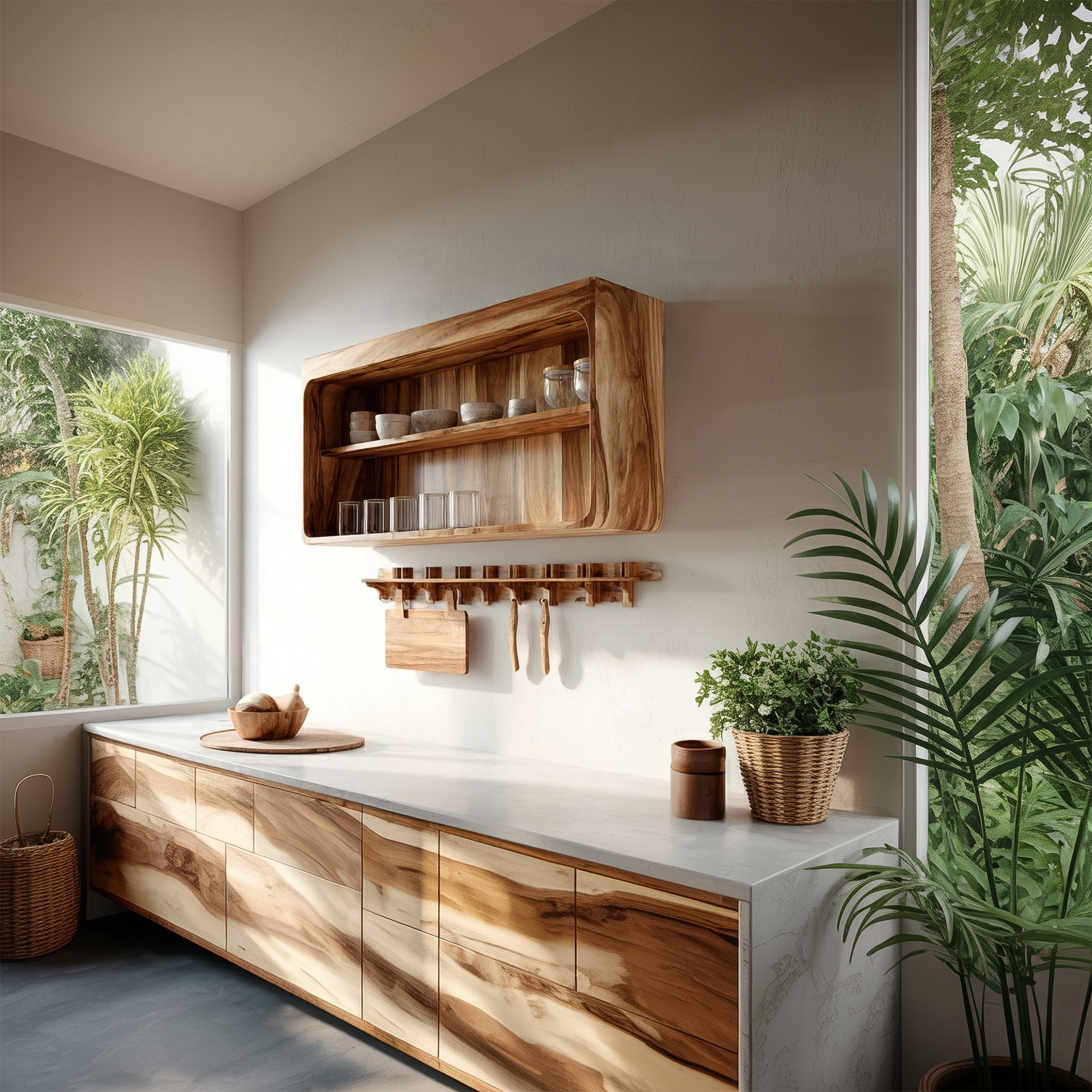 Rustic Wall Display Cabinet For Kitchen Or Dining Area SINLSAKC012