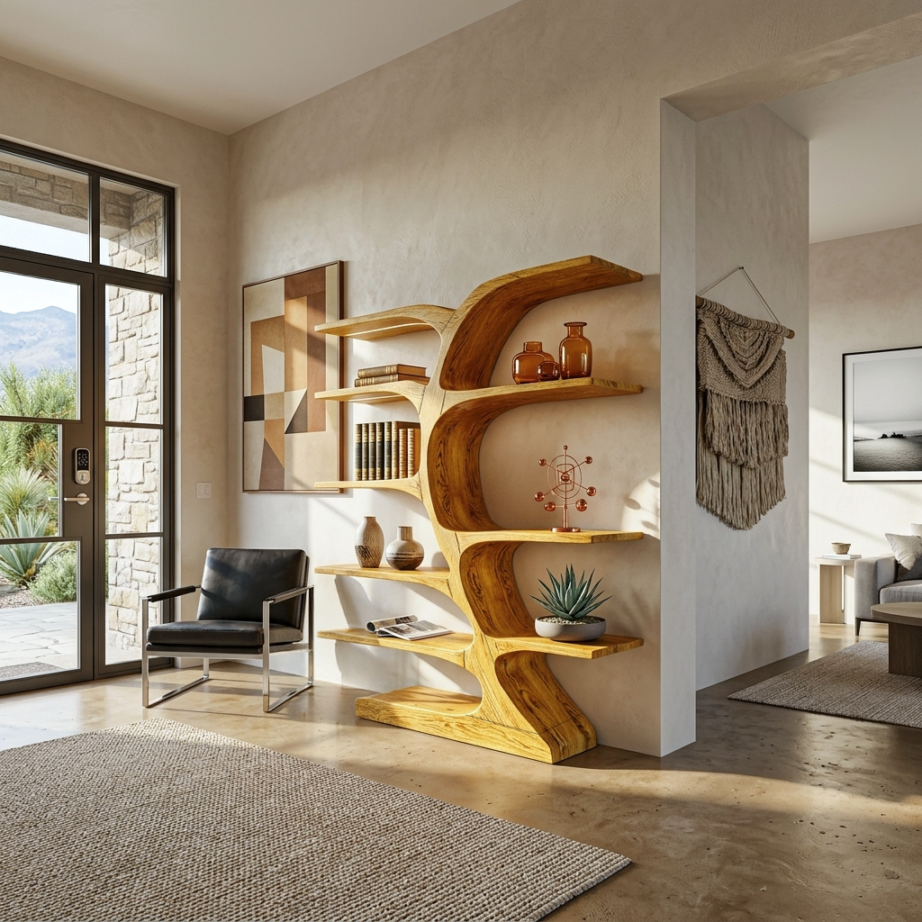 Organic Curved Bookshelf For Open Space RTTHTTBS051