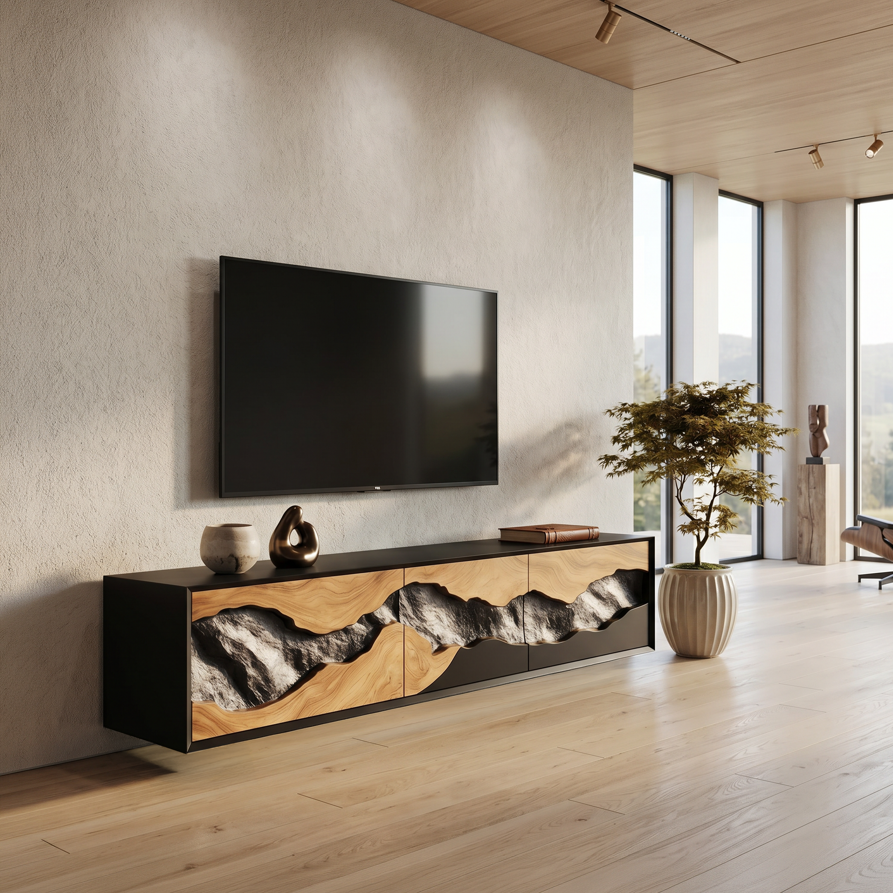 Handcrafted TV Console For Cozy Living Space SILDTTNTVC036