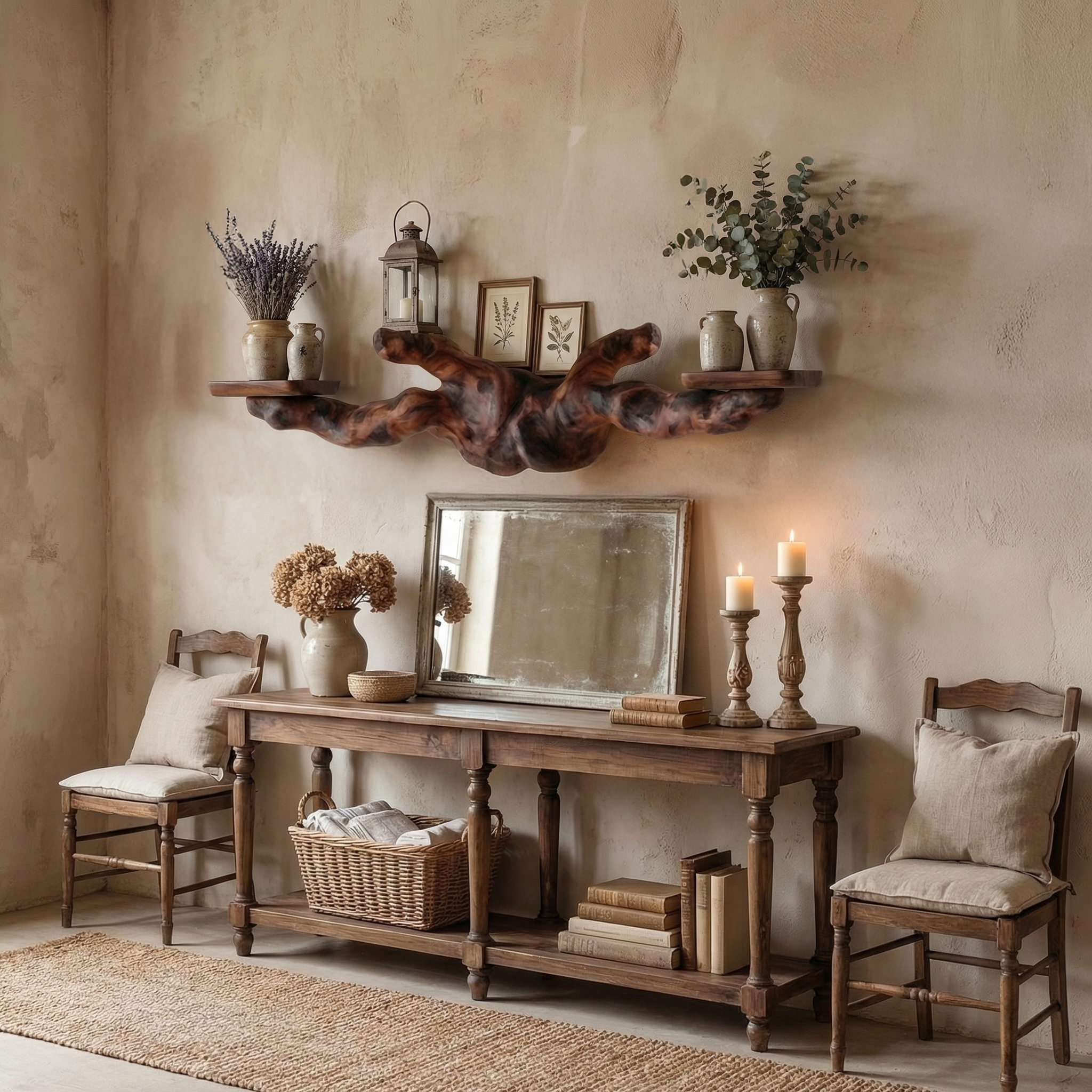 Rustic Floating Shelf Wood For Living Room SINLSAFL521