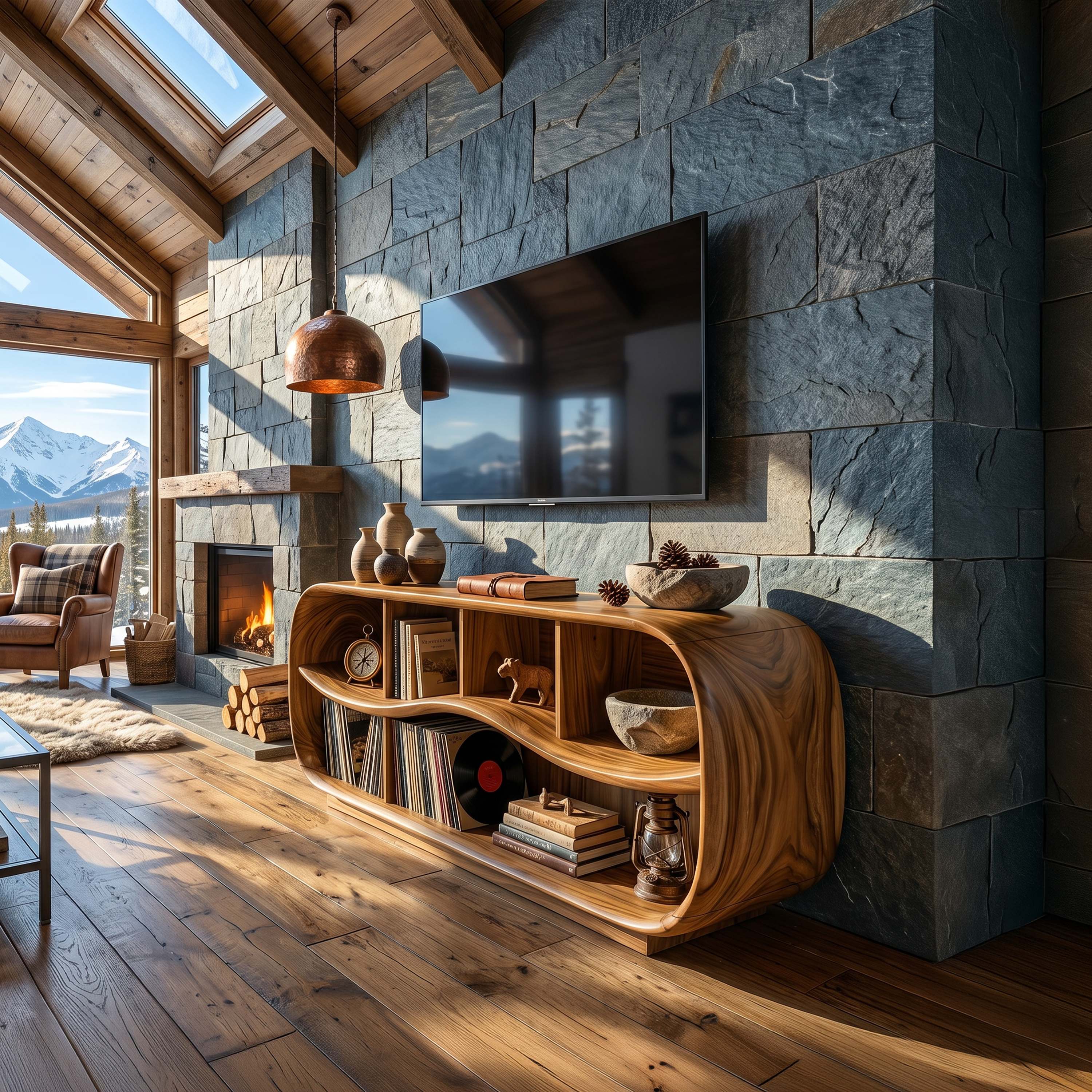 Contemporary Rounded TV Console For Open Living Space SILDTTNTVC154