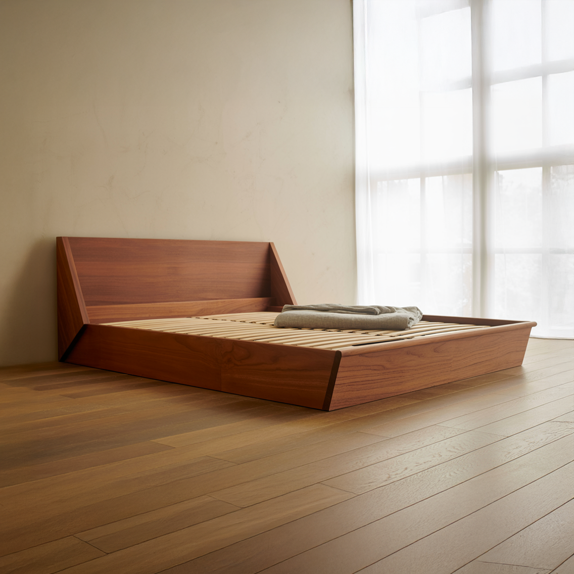 Mid Century Platform Bed Modern Bedroom Minimalist Style SINLSAWB61