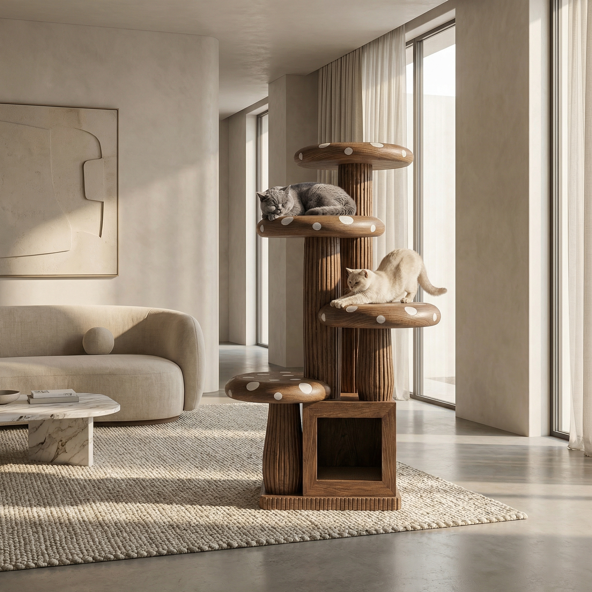 Modern Artistic Musrhroom Cat Tree For Living Room And Pet Corner SINLSATT123