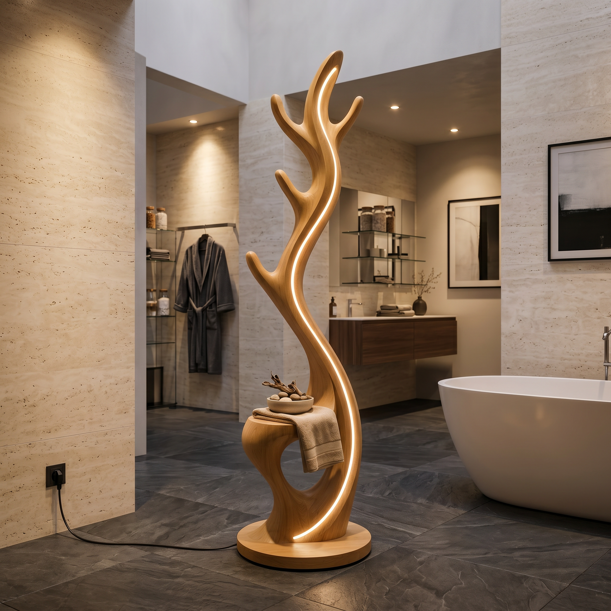 Minimalist Twig Lamp With Rack For Entryway SILDTTNLAM017