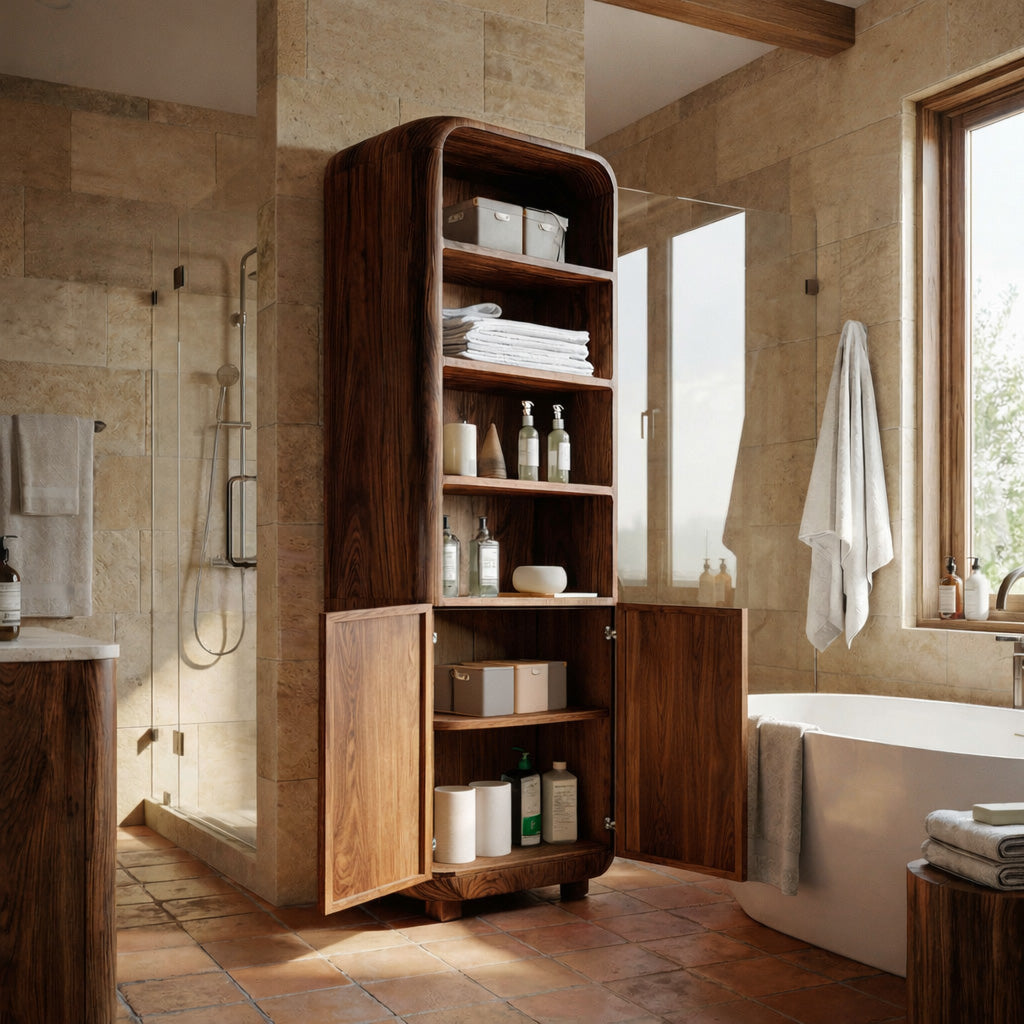 Modern Bathroom Cabinet With Rounded Edges For Spa Decor RTTHHNBRC031