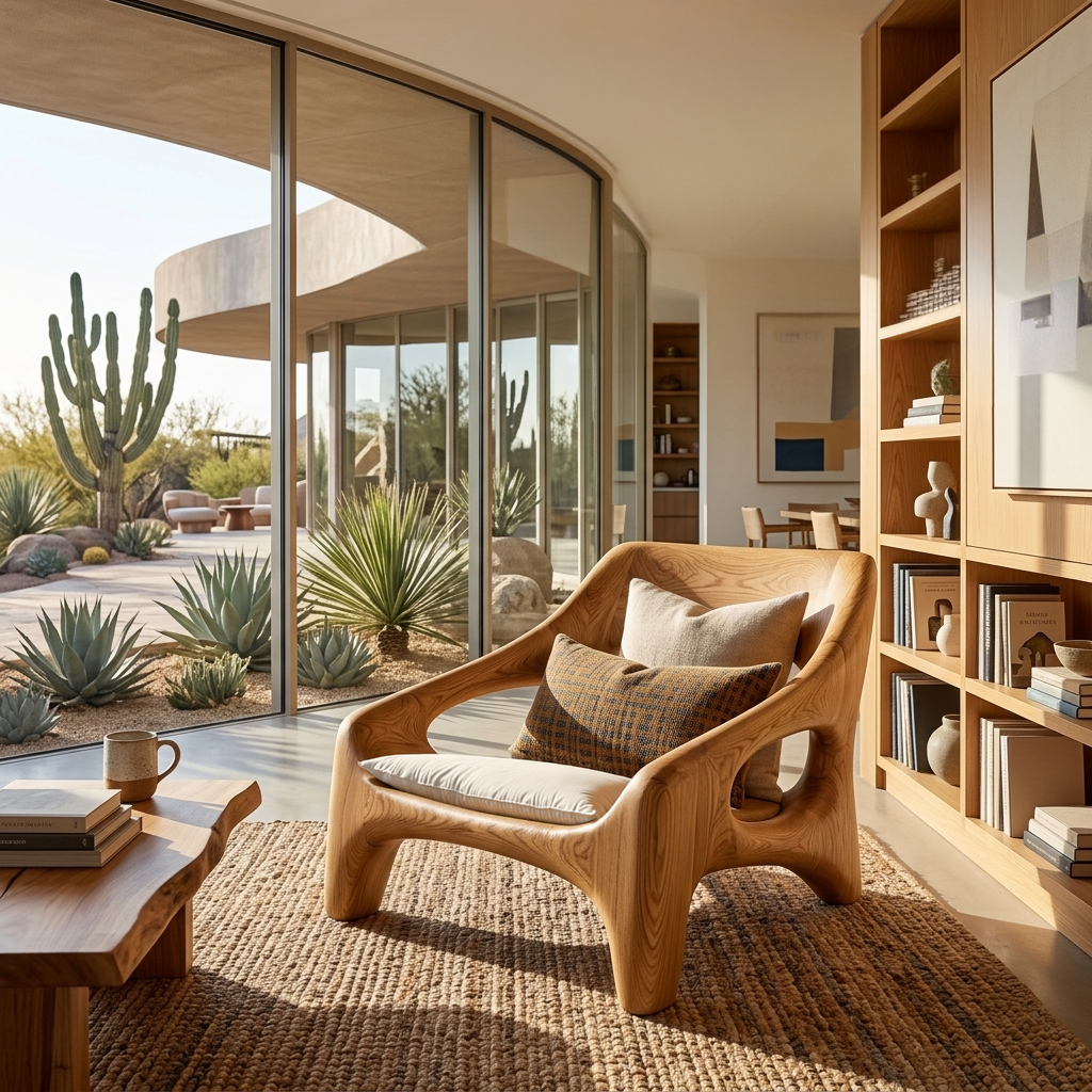 Contemporary Sculptural Wooden Chair For Outdoor Porch RTTHTTACC023