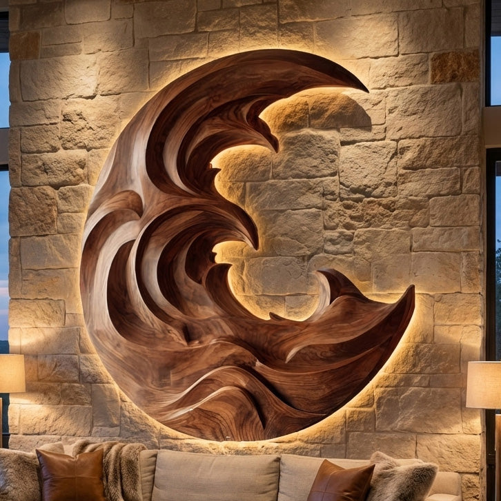 Organic Modern Wood Wave Wall Art For Living Room RTTHHNWA166