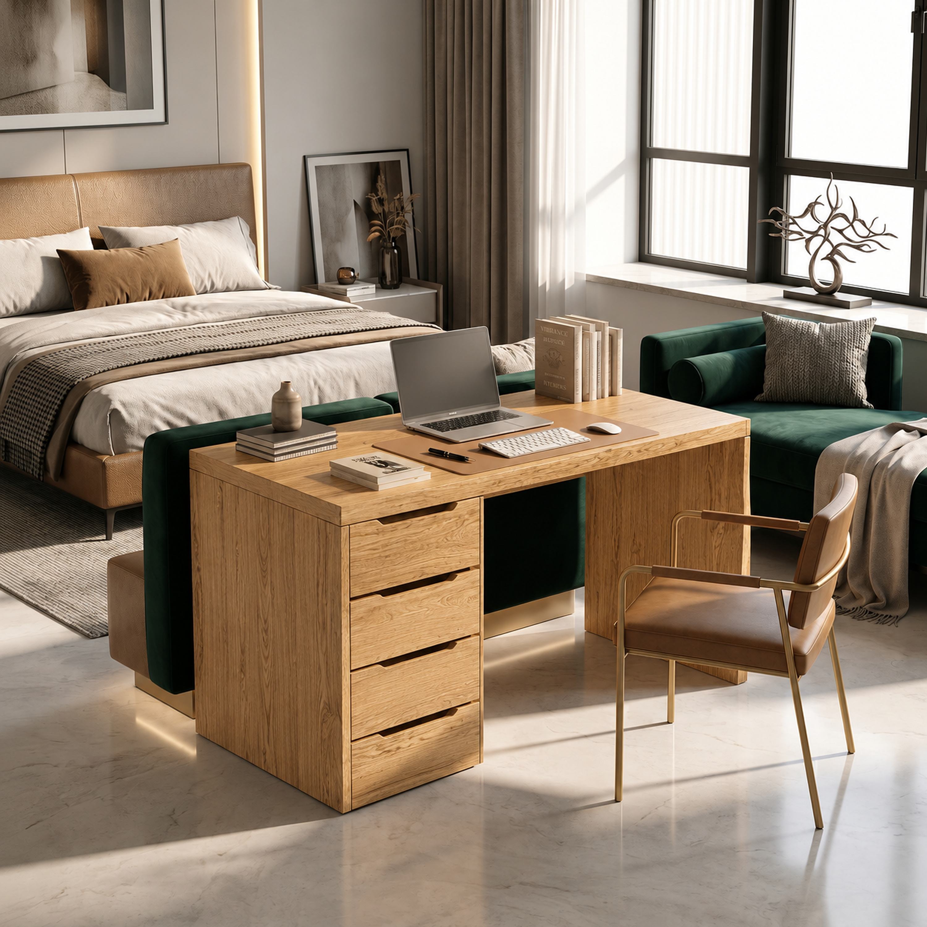 Minimalist Work Desk With Metal X Legs For Studio Room SILDTTRDE015
