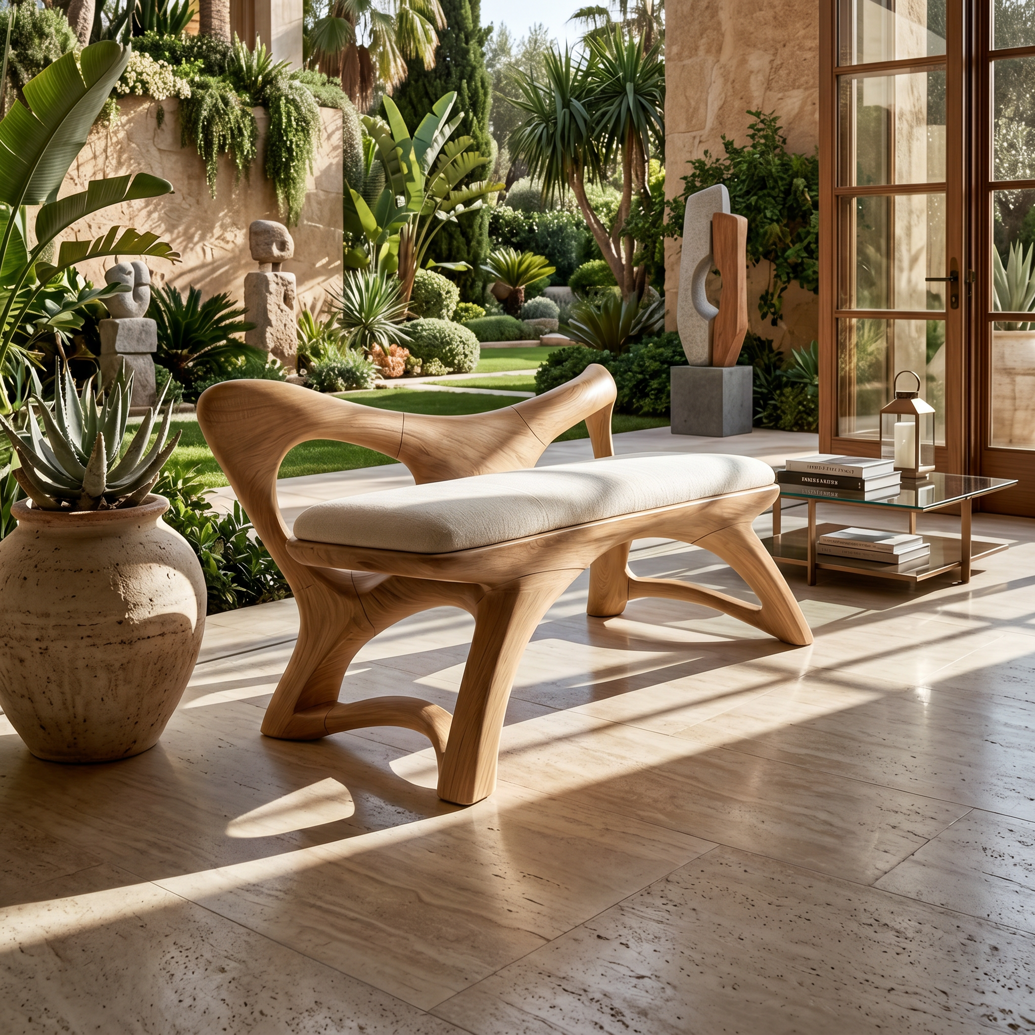 Organic Modern Wooden Bench Luxury Entryway SILDTTRBEN053
