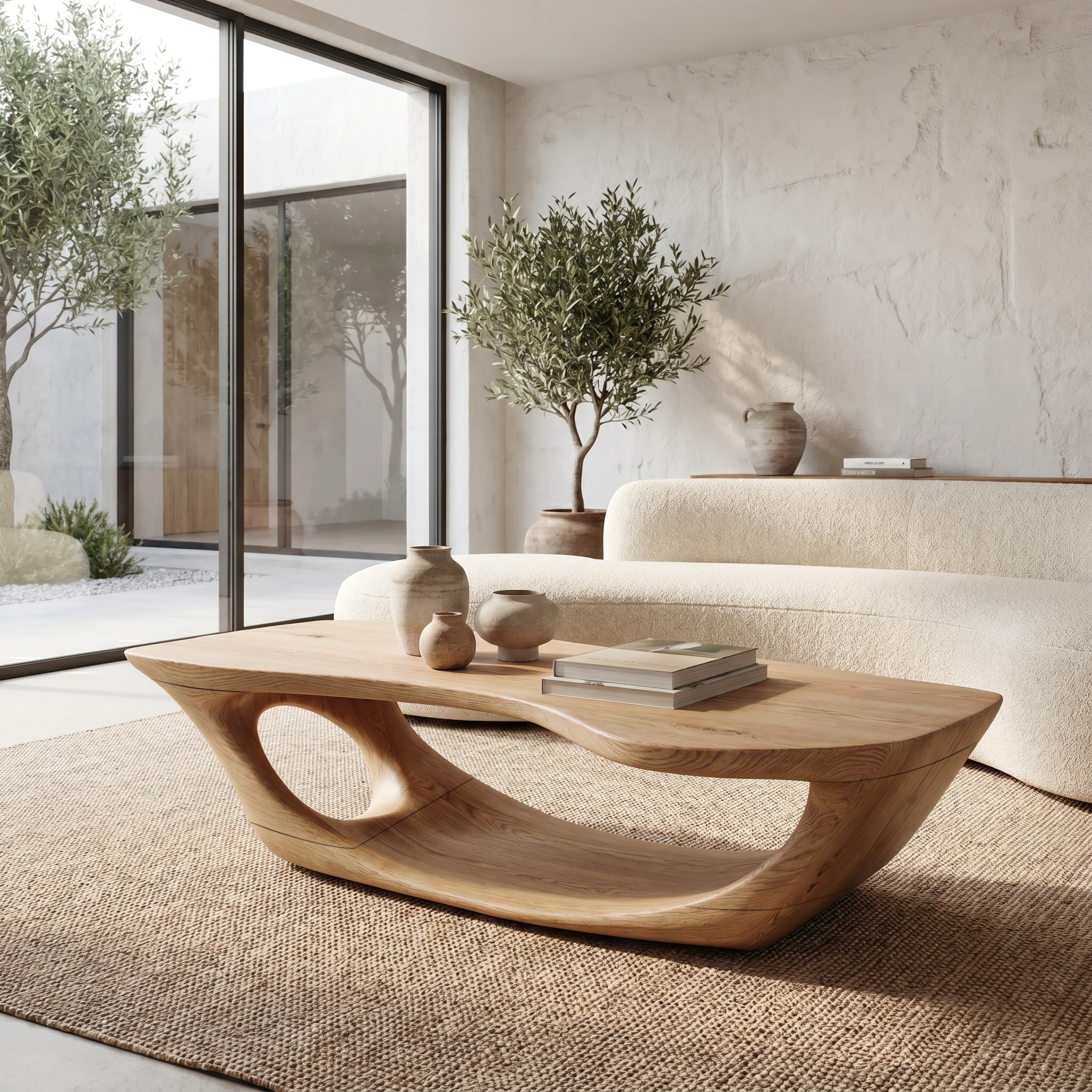 Wabi Sabi Coffee Table With Handcrafted Organic Wood Form For Living Room SINLHACF391