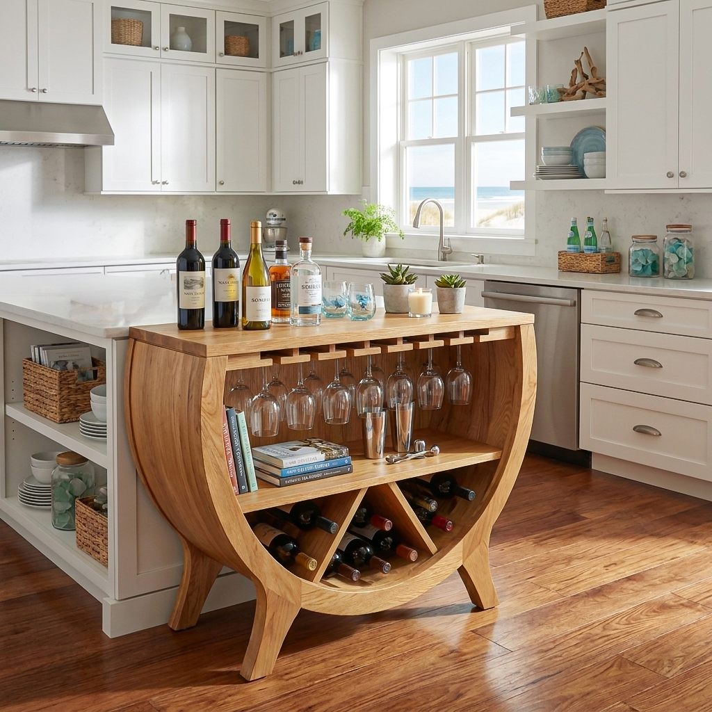Wooden Wine Cabinet With Bottle Storage For Home Bar RTTHTTBCA036