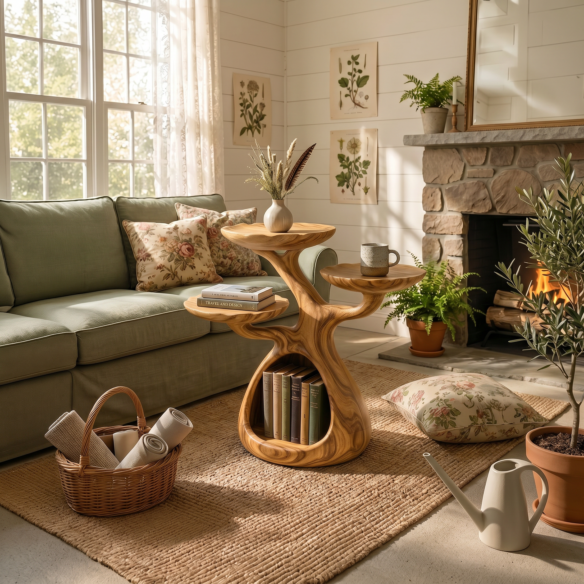 Contemporary Display Shelf Side Table Fireplace Lounge SILDTTRSTA025