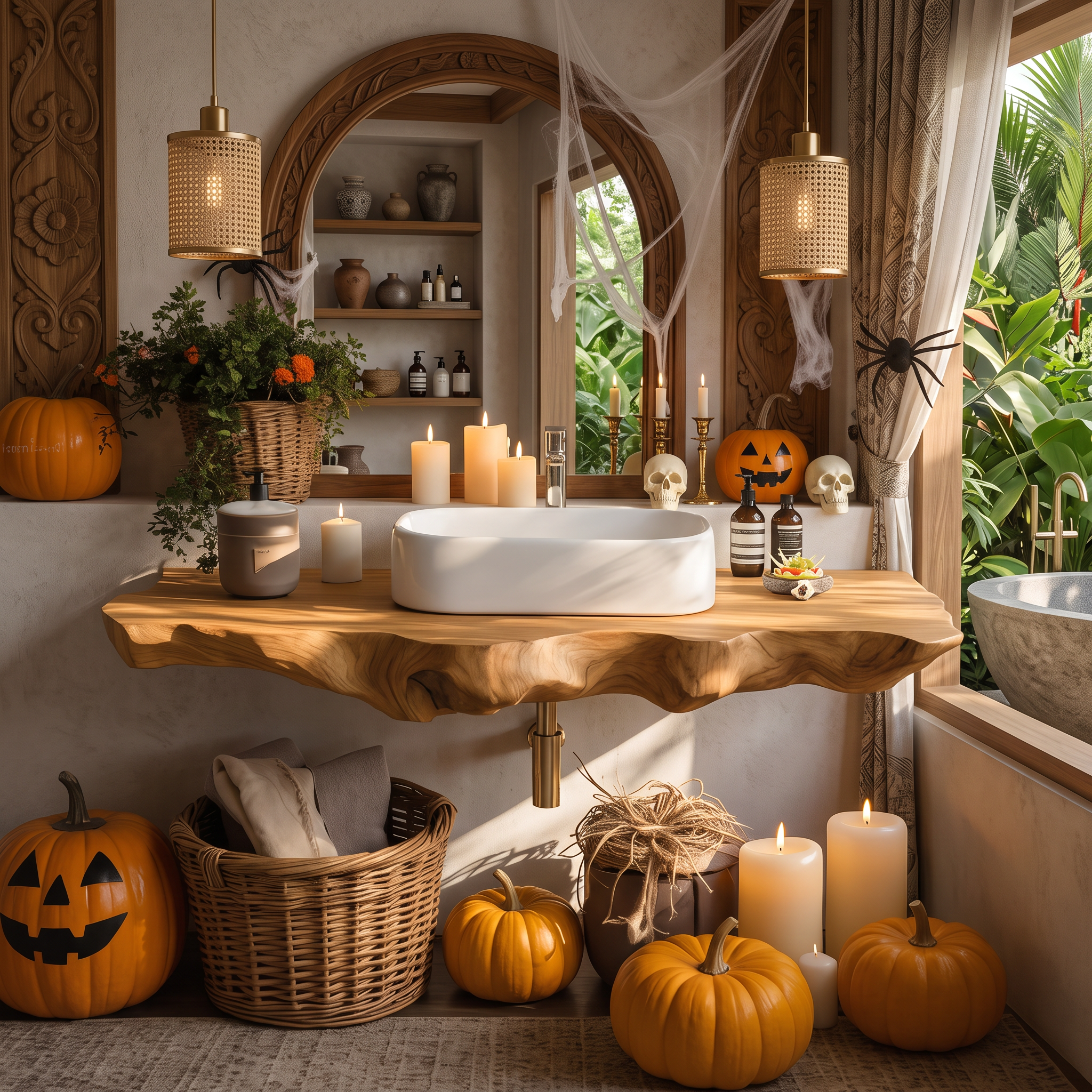 Modern Wooden Live Edge Bathroom Shelf For Furniture Decor Halloween Ideas SILDTTRHBS004