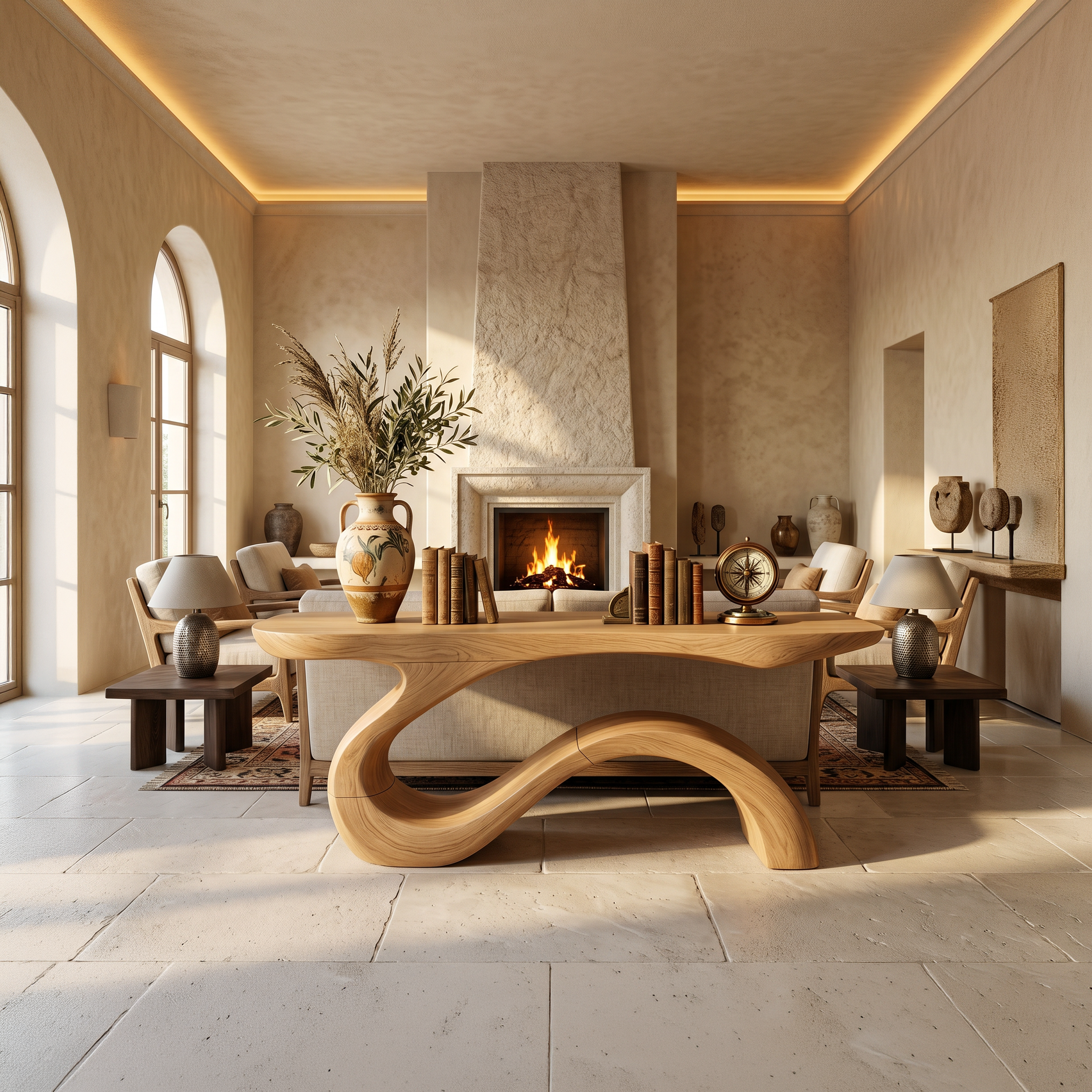 Contemporary Organic Accent Table For Open Living Space SILDTTNCS108