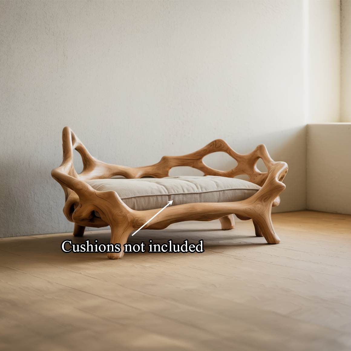 Rustic Sculptural Decorative Pet Bed For Living Room And Interior Space SINLSAPB007