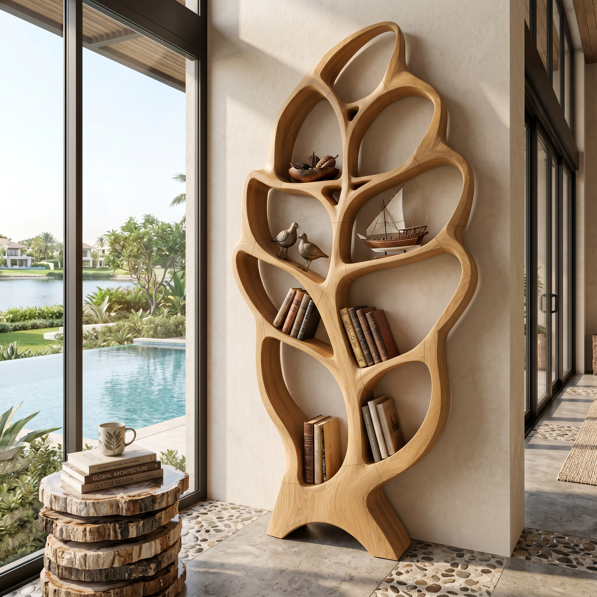 Modern Architectural Bookcase For Contemporary Living Room SILDTTNBS047