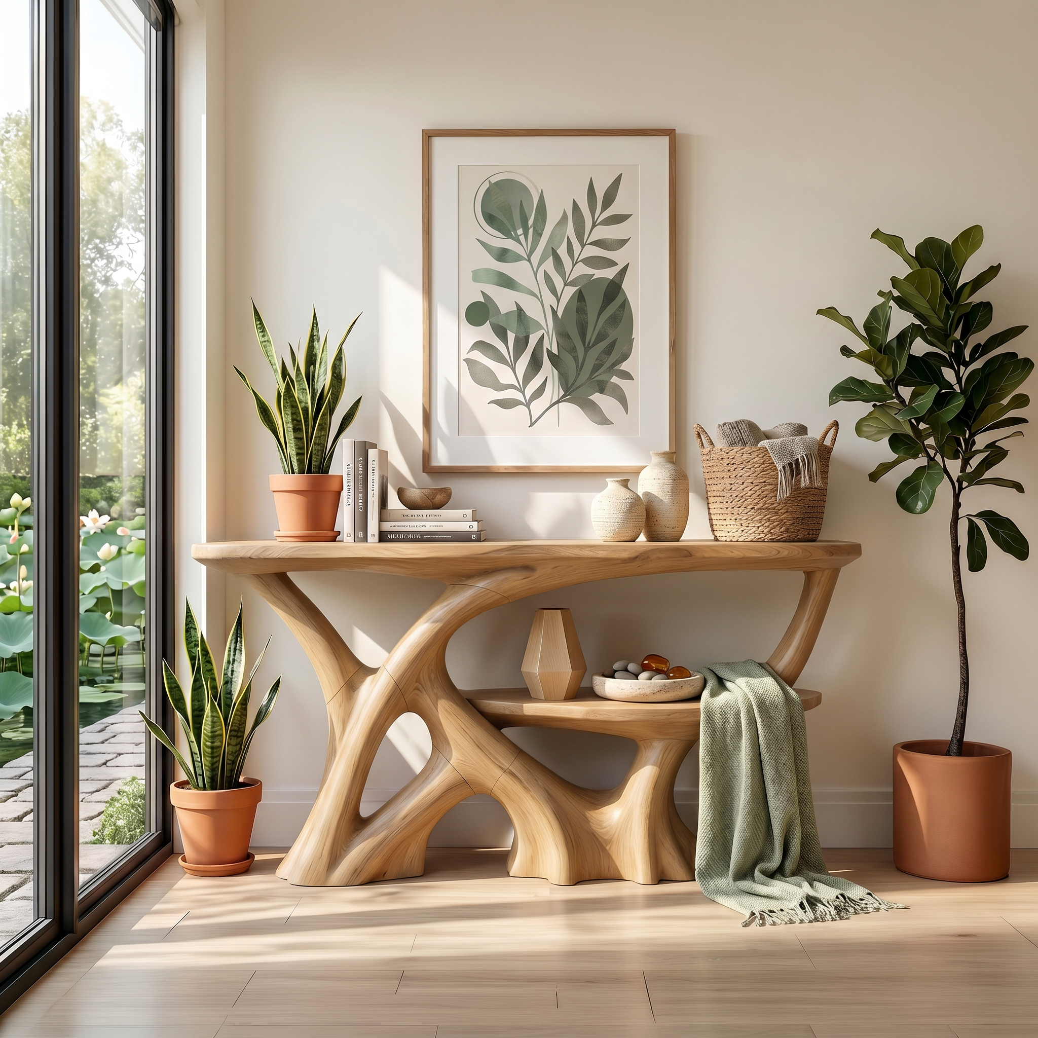 Organic Root Base Console Table Luxury Entryway SILDTTRCS077