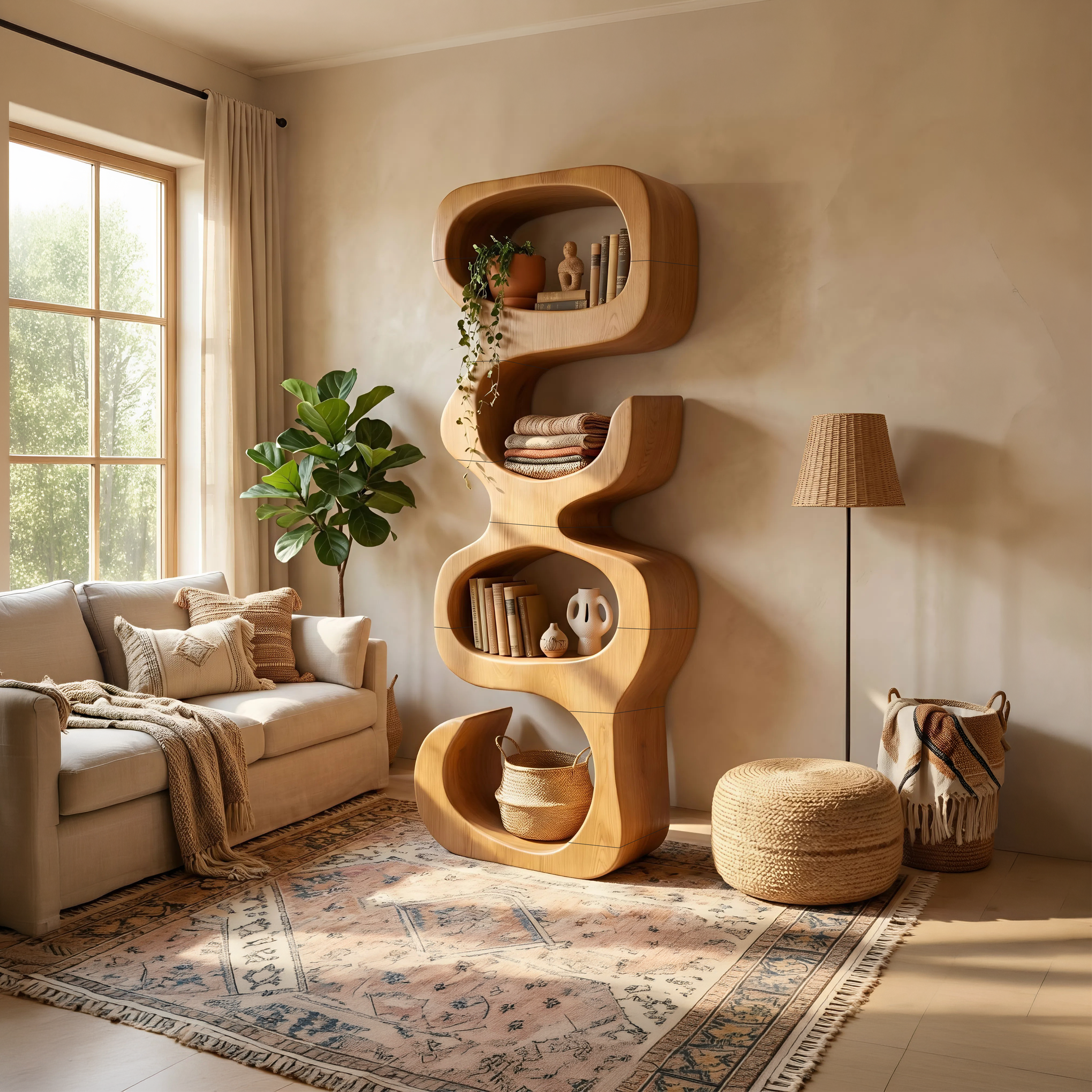 Farmhouse Decorative Bookcase Display Organizer For Living Room SILDTTNBS018