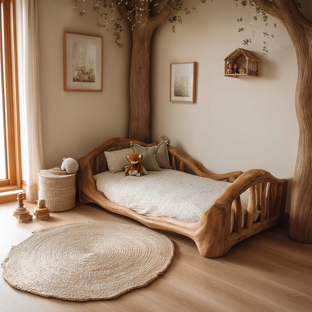 Rustic Toddler Bed Kids Bedroom SINLSAWB047