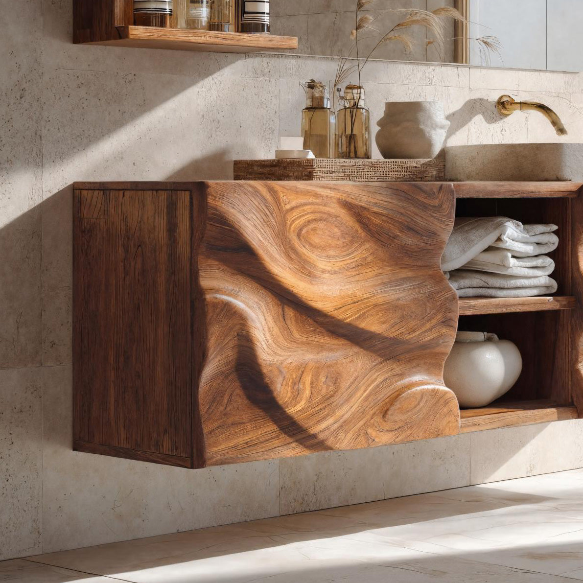 Handcrafted Wall Bathroom Vanity For Modern Bathroom RTTHHNBRV001