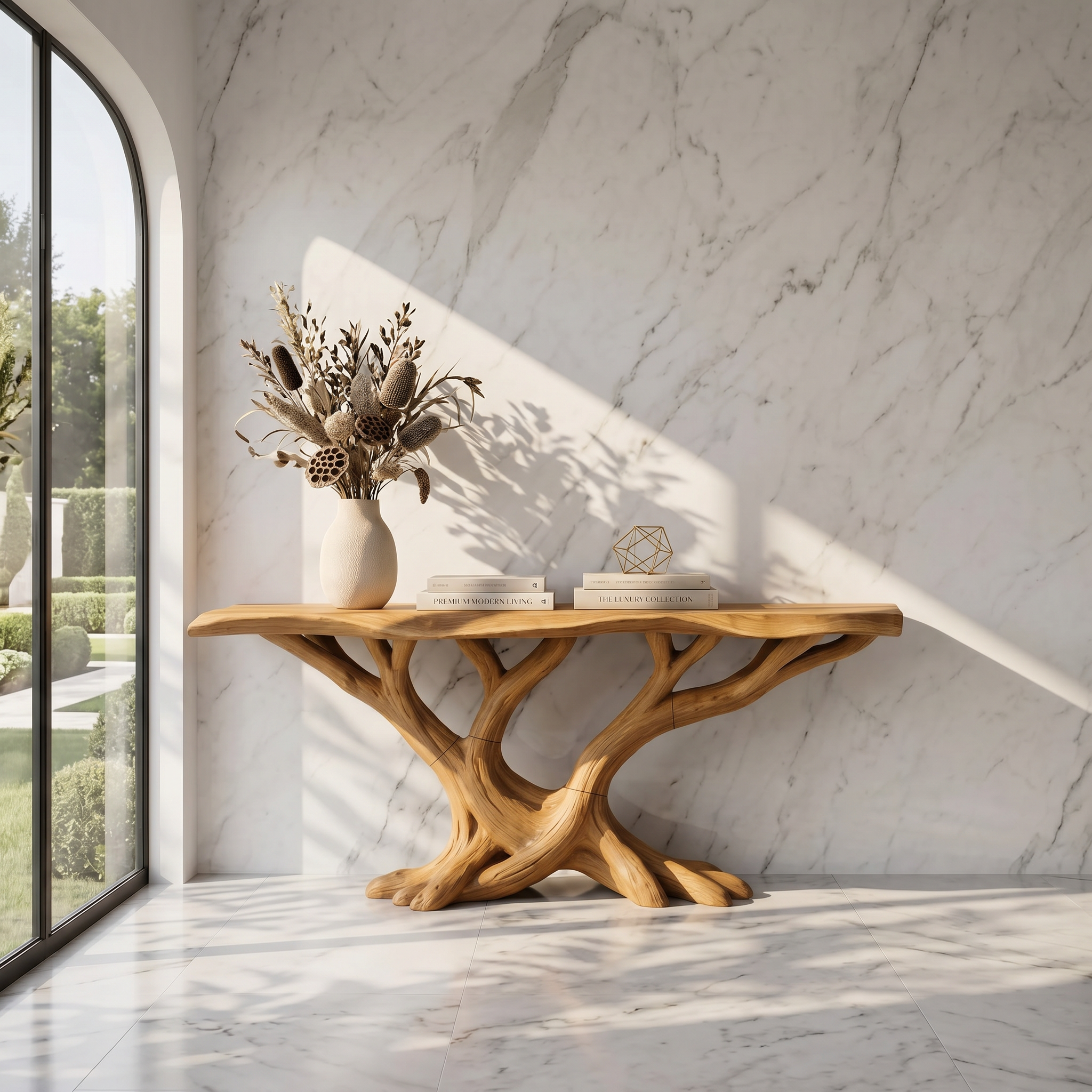 Organic Twisted Wood Console Table Contemporary Hallway SILDTTRCS101