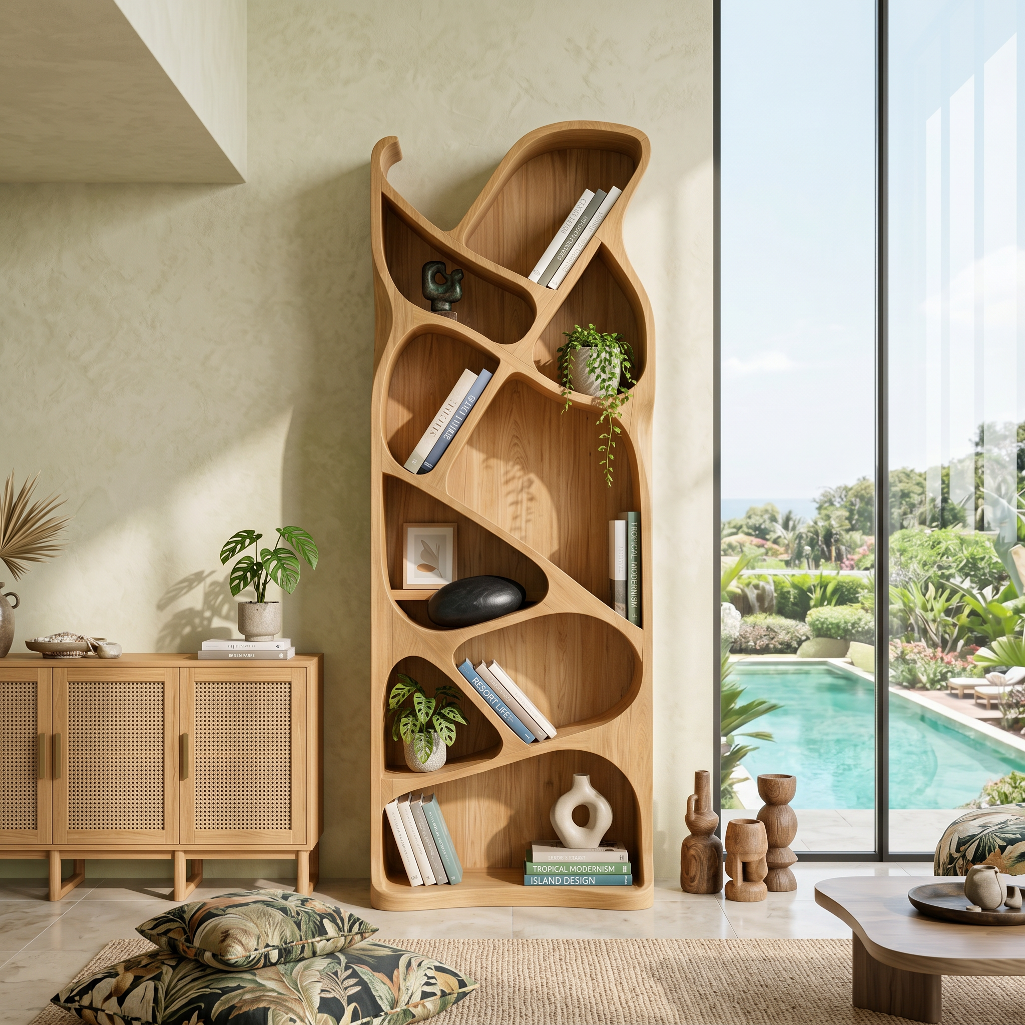 Mid Century Open Bookcase For Modern Interior SILDTTNBS049