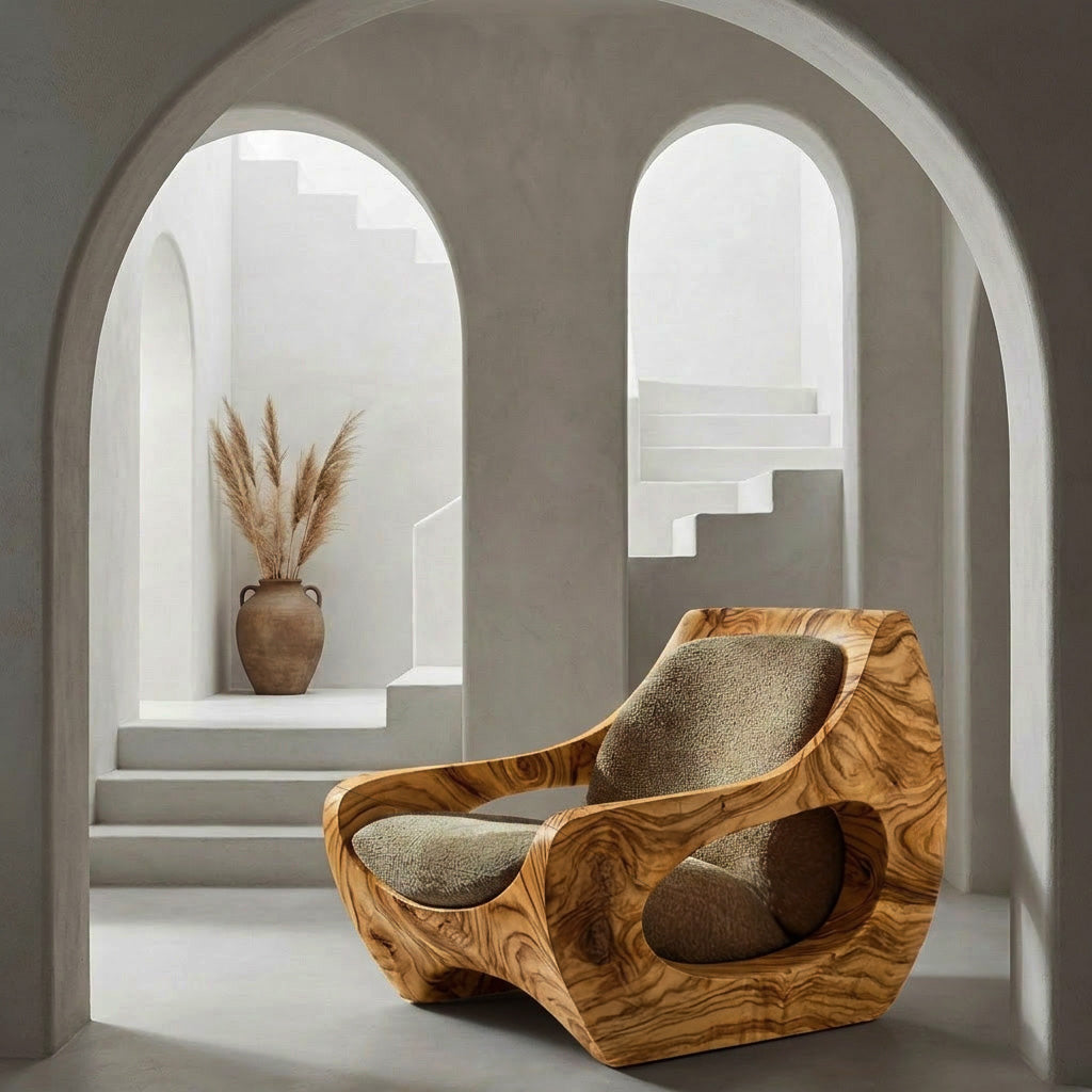 Sculptural Natural Wood Chair For Modern Home Decor RTTHHNCHR151