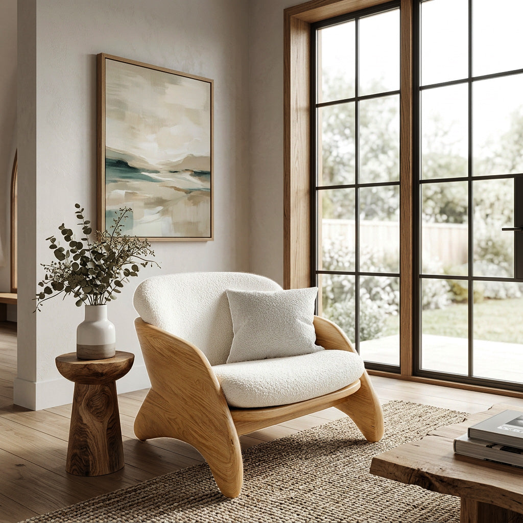 Contemporary Natural Wood Chair For Living Room Decor RTTHHNCHR155