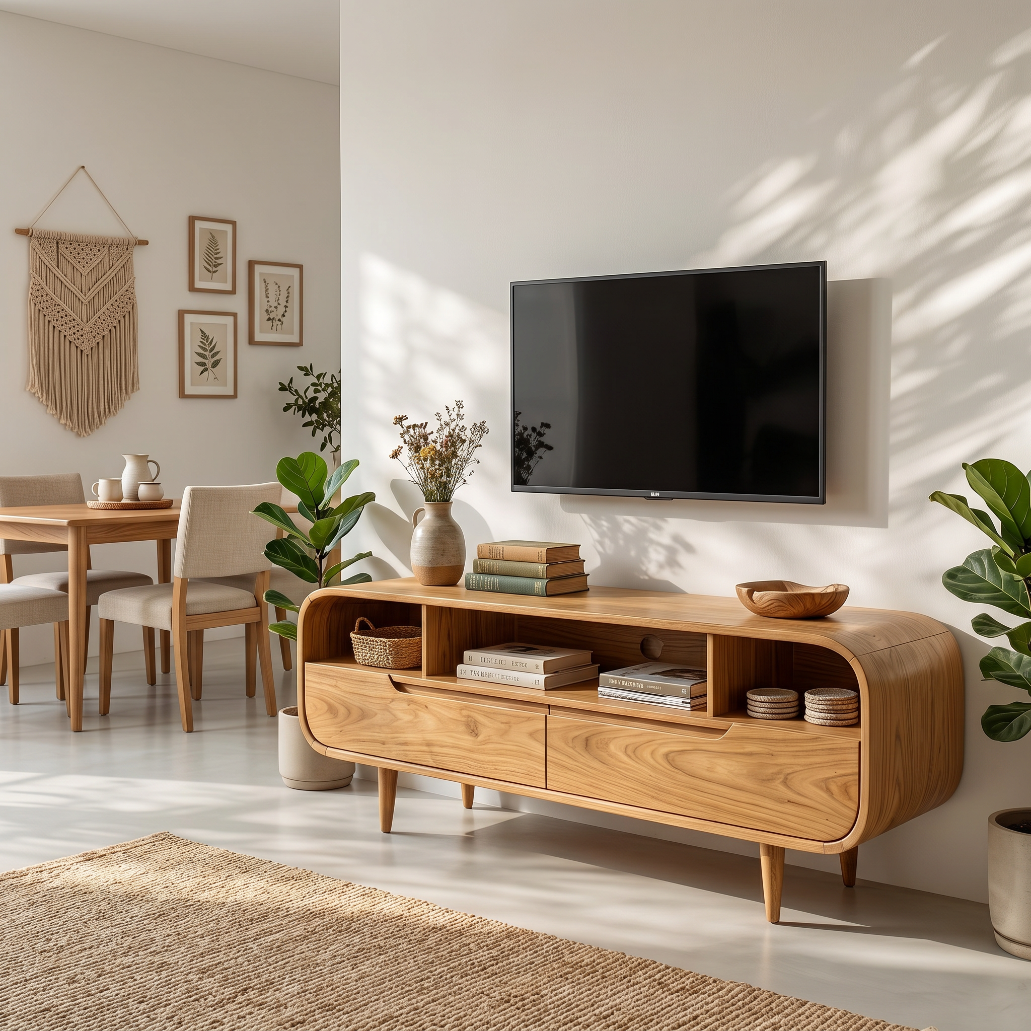 Contemporary Walnut TV Stand For Modern Loft Bedroom SILDTTRTVC092