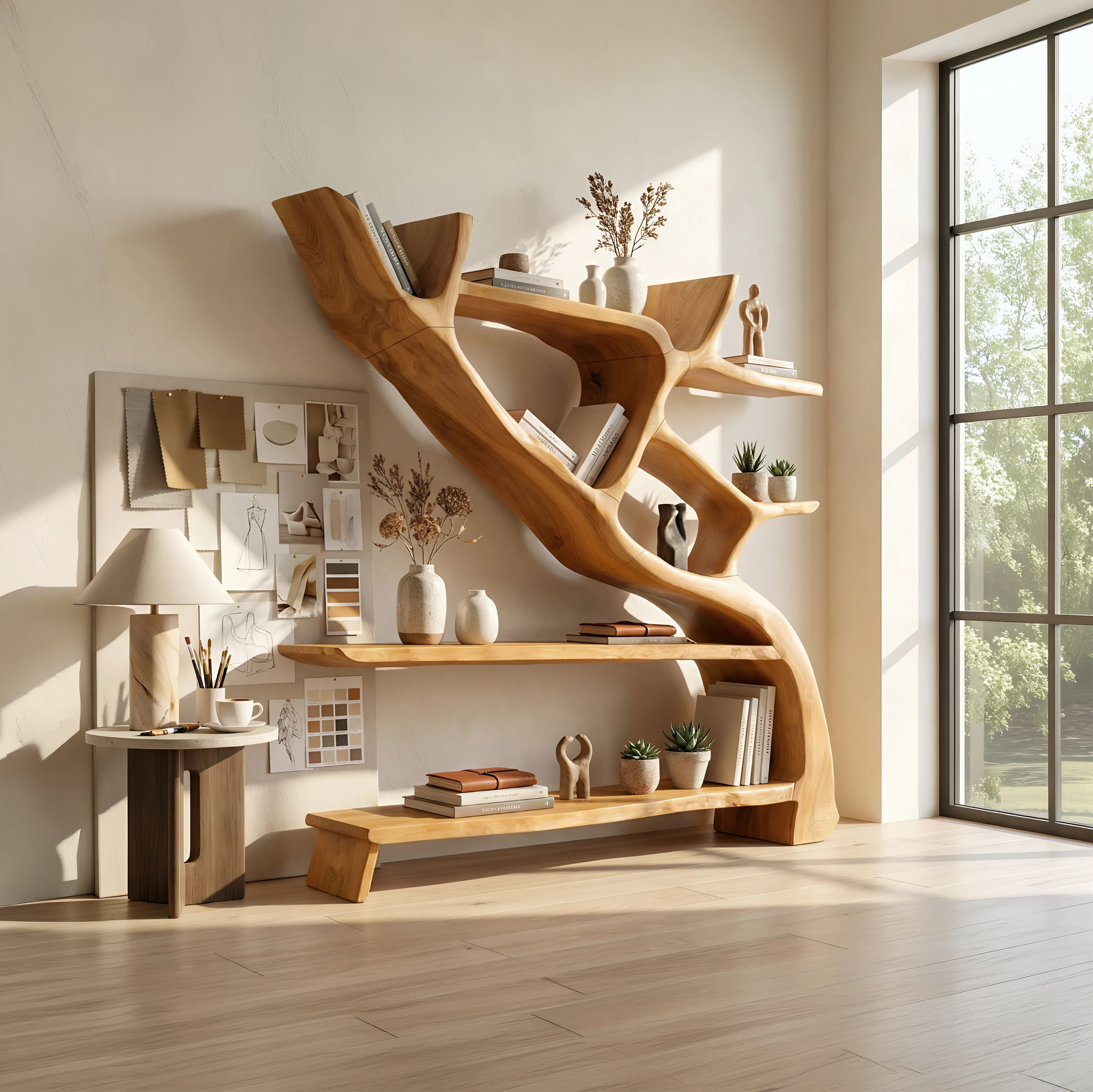 Scandinavian Artistic Bookshelf Storage Organizer For Study Room SILDTTNBS011