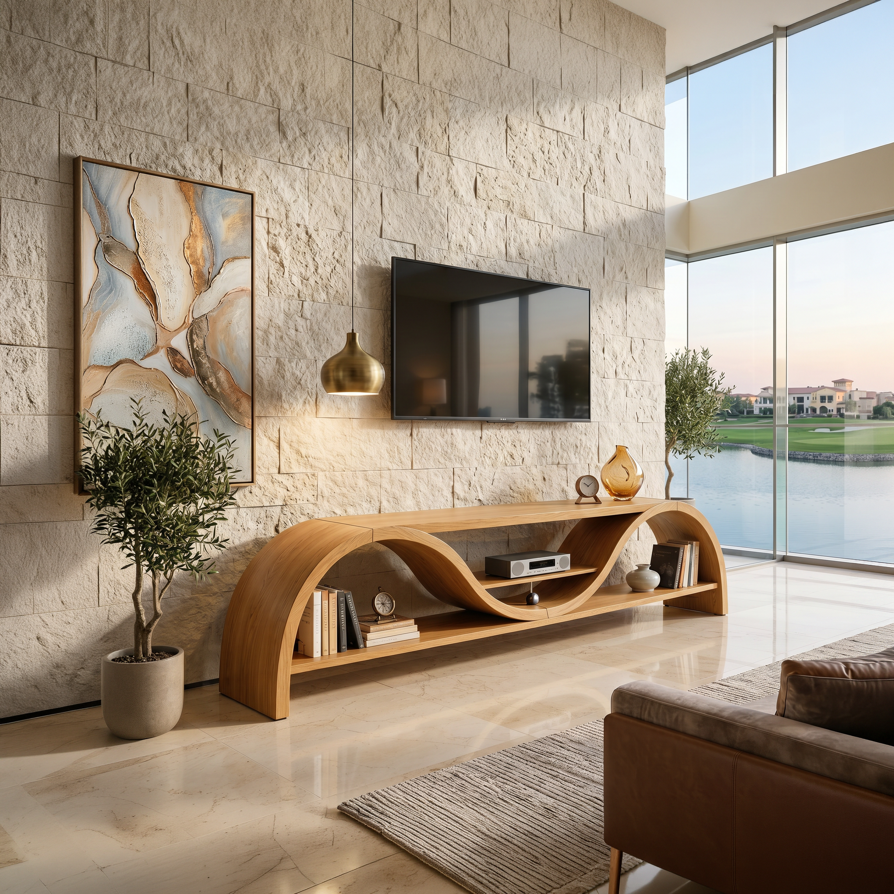Contemporary Organic TV Stand For Entertainment Interior SILDTTNTVC139