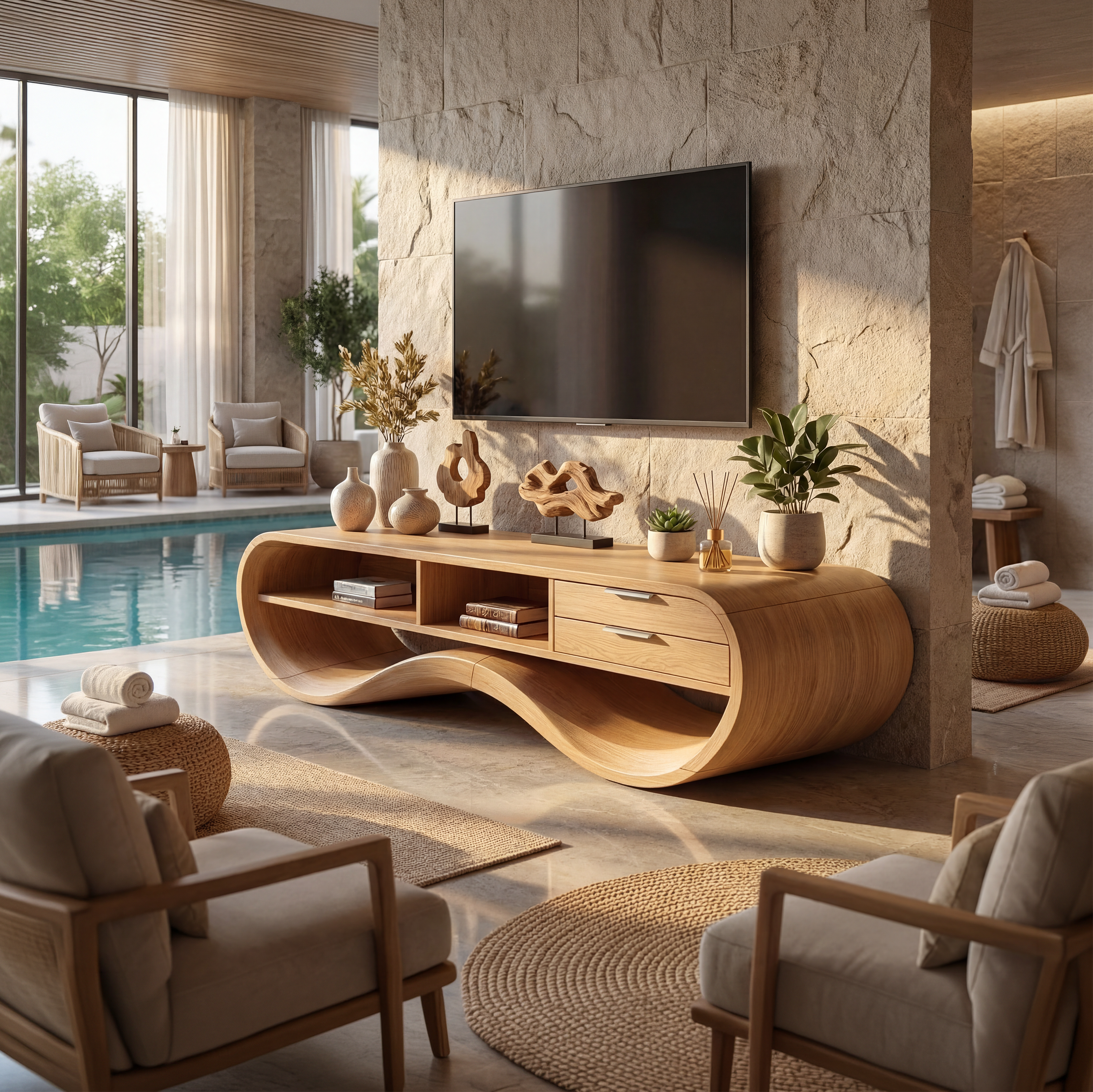 Modern Streamline TV Cabinet For Living Room Space SILDTTNTVC116