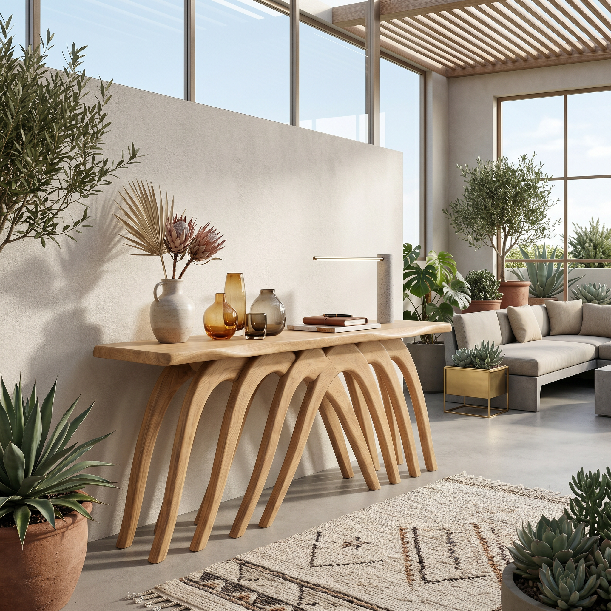 Modern Flowing Console Table Luxury Living Room SILDTTRCS083