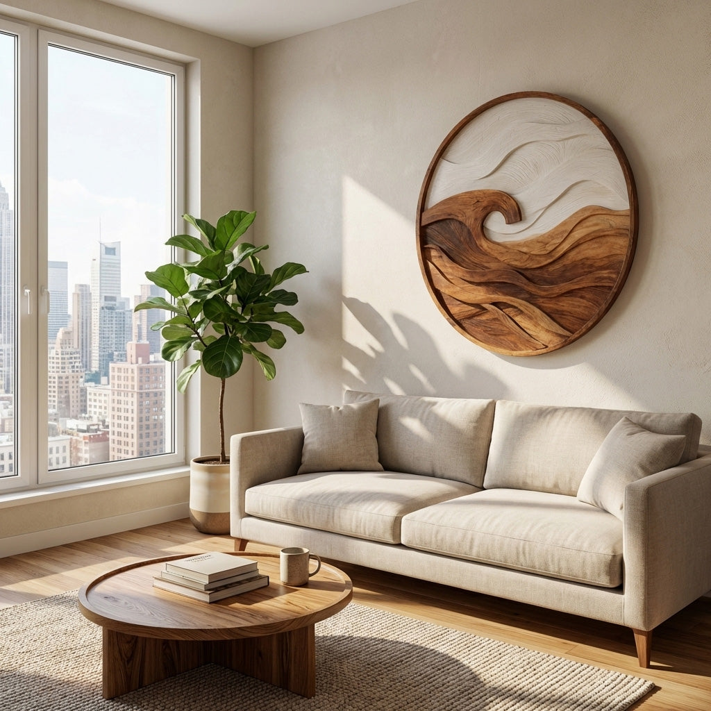 Handcrafted Round Wave Wall Art For Wall Decor RTTHHNWA145
