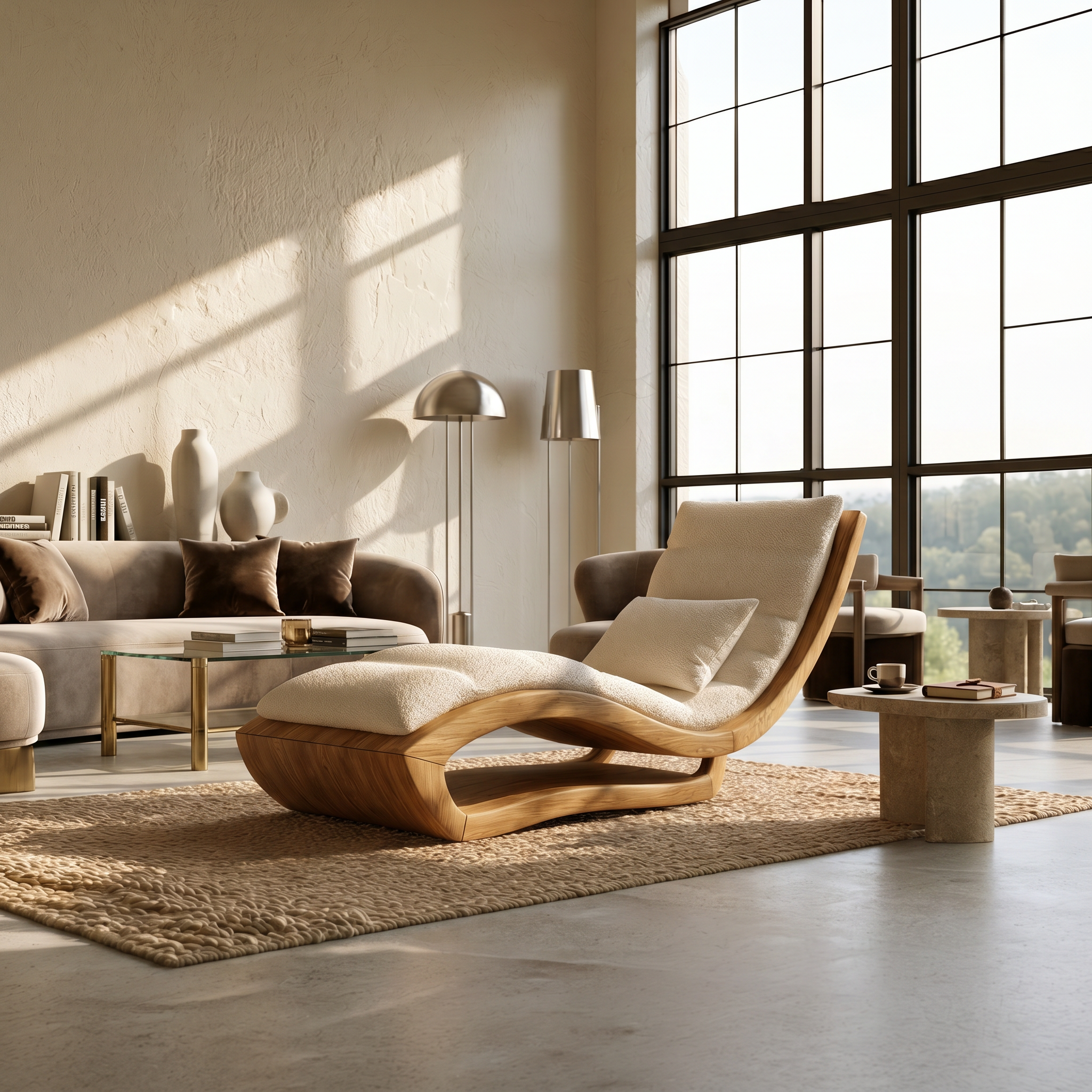 Organic Modern Wooden Daybed Minimalist Luxury Interior Design SILDTTRDB002
