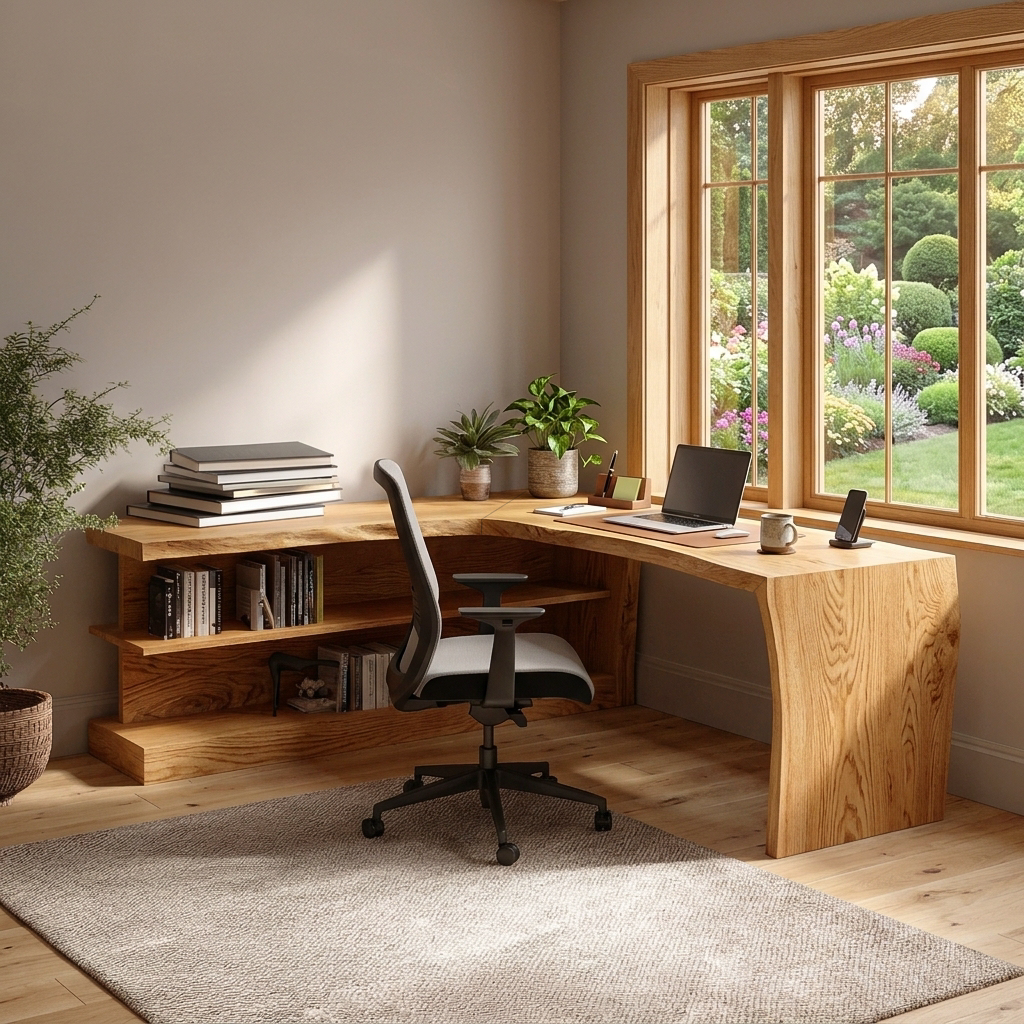 Wooden Desk With Storage Design For Home Workspace RTTHTTDE072