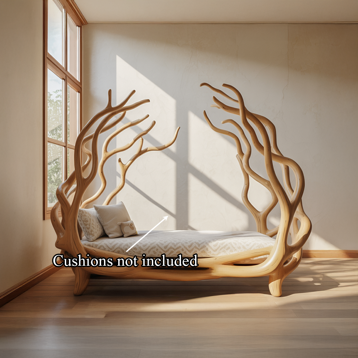 Rustic Tree Branch Bed Organic Bedroom Artistic Design SINLSAWB068