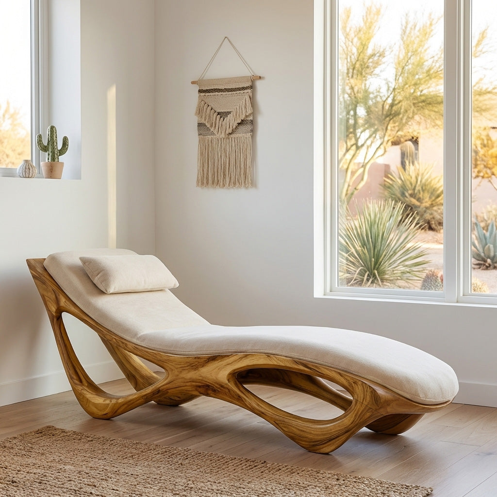 Artistic Natural Wood Lounge Chair For Relaxing Space RTTHHNSFA034
