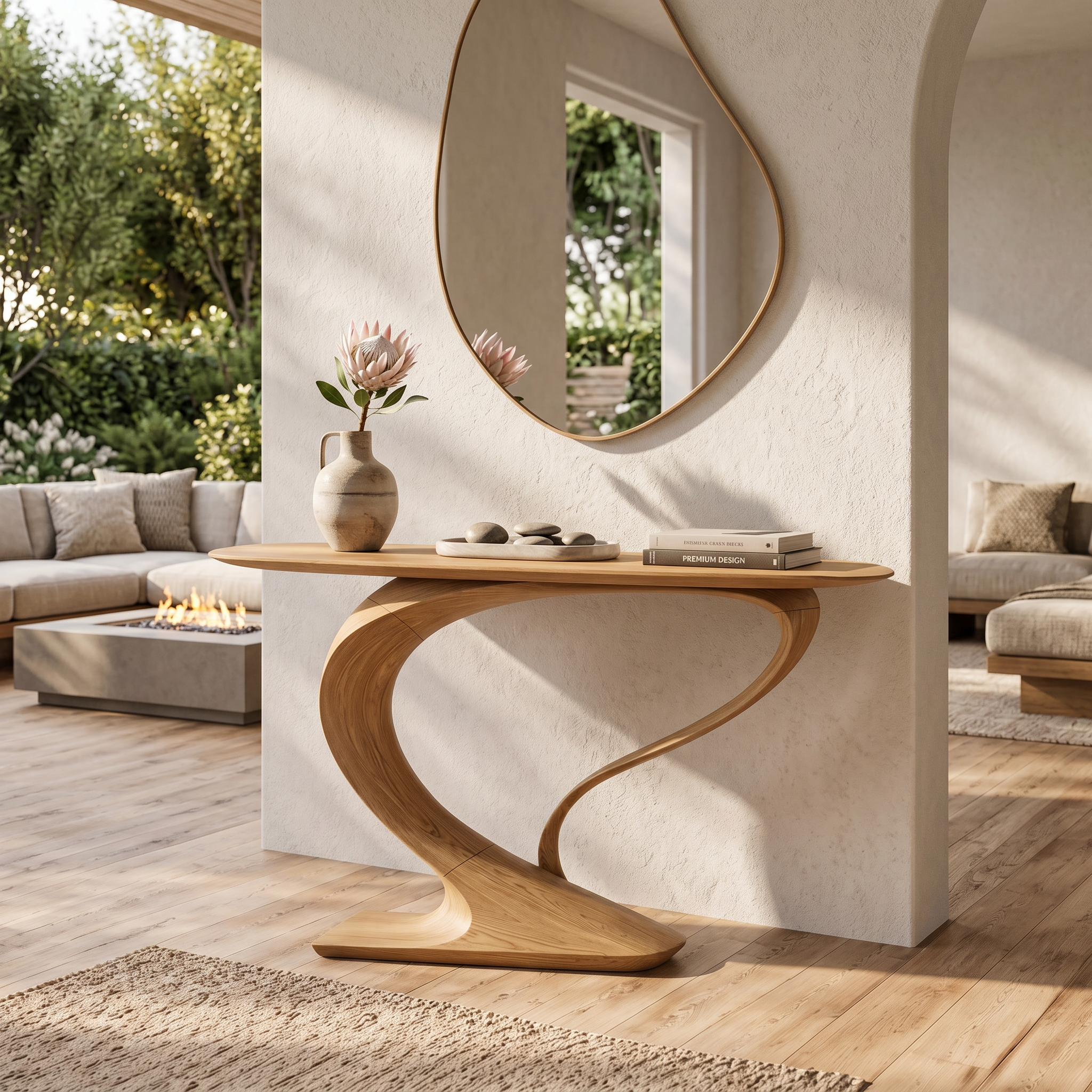 Contemporary Curved Console Table Modern Residence SILDTTRCS076