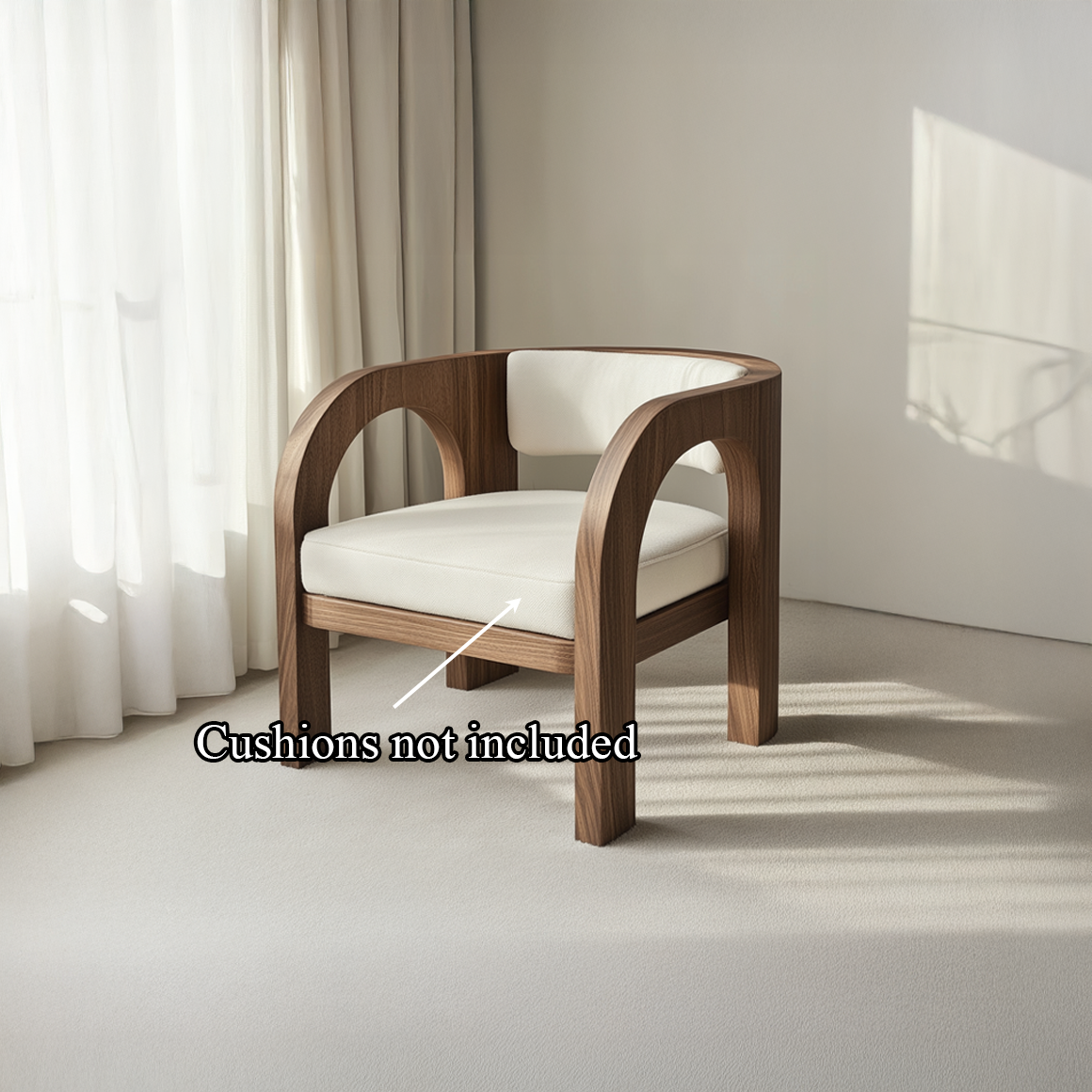 Organic Minimal Accent Chair Living Room Or Office SINLSAWC021