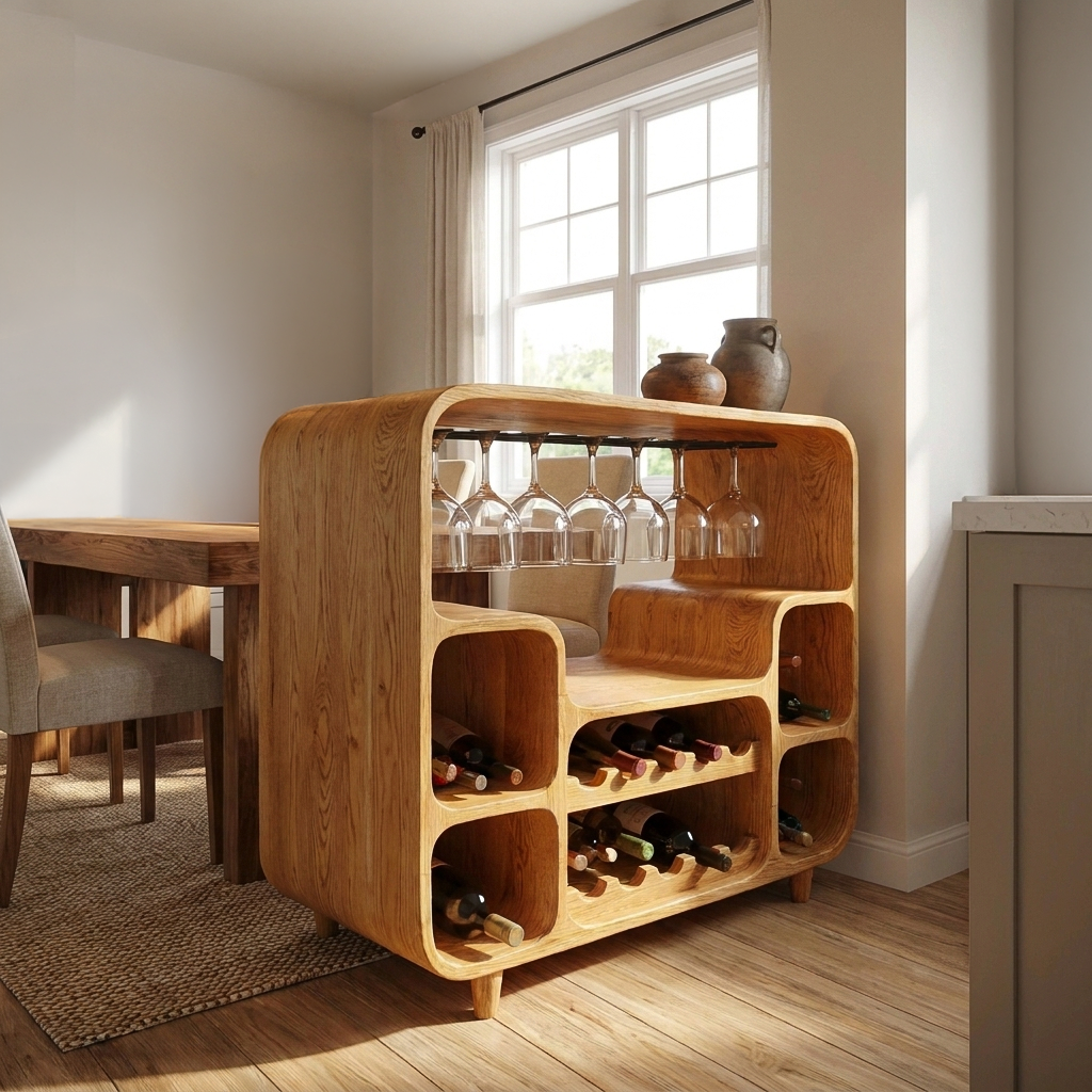 Modern Wine Cabinet With Open Bottle Display For Home Bar RTTHTTBCA041
